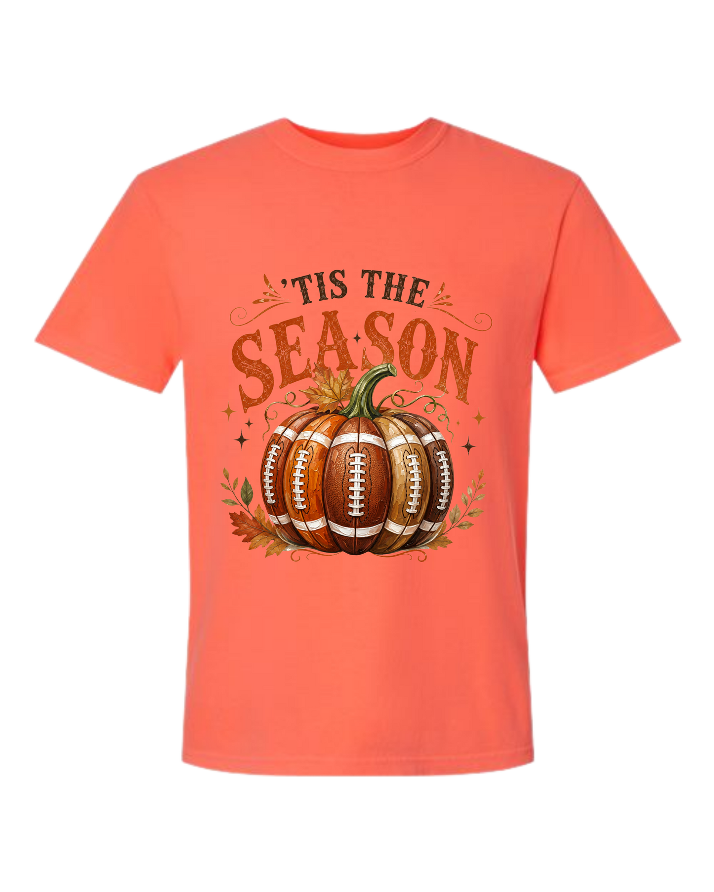'Tis Football Season - Comfort Colors - Heavyweight Unisex Tee - Yellows, Oranges, Reds