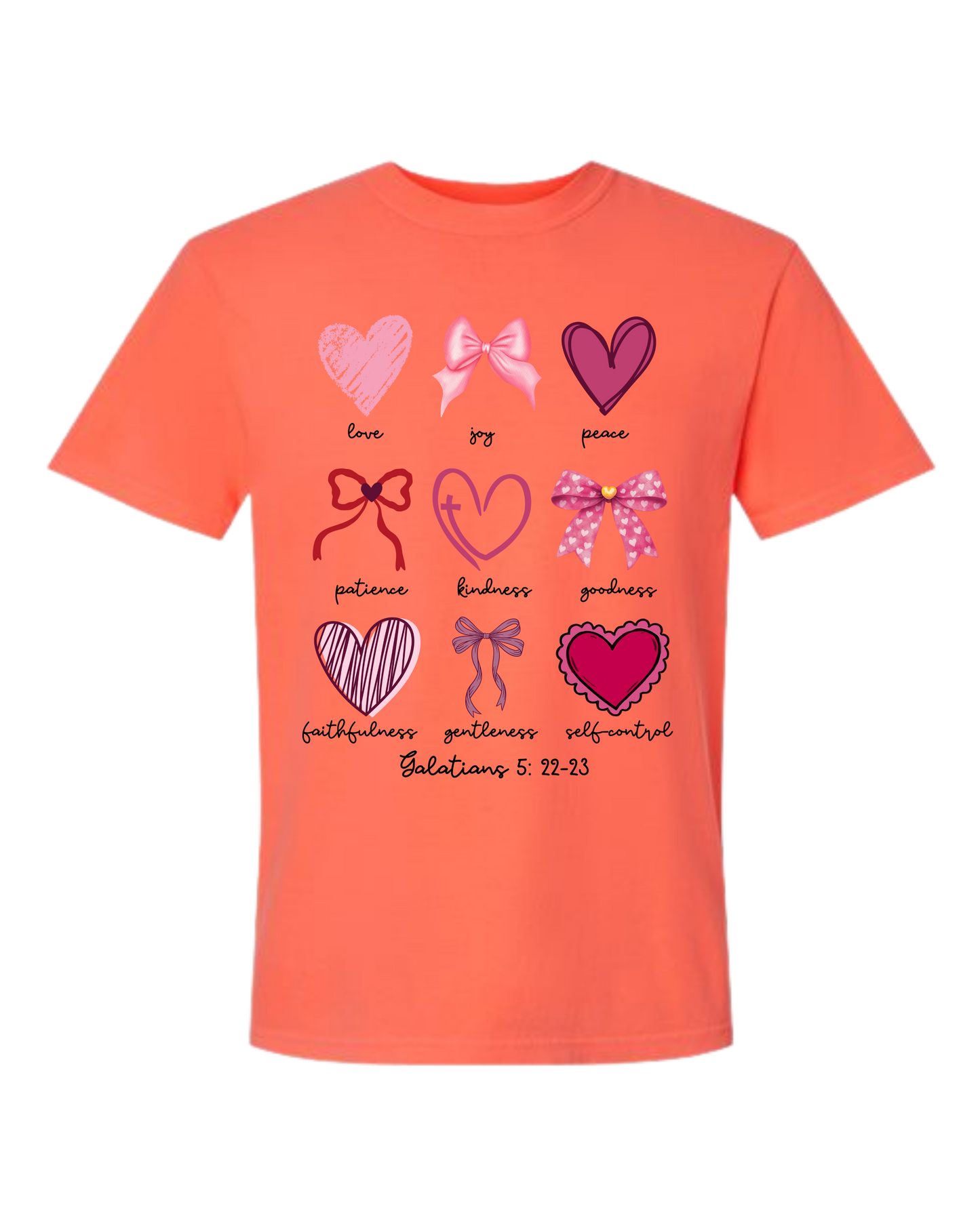 Galatians 5 - Valentines - Comfort Colors - Heavyweight Unisex Tee - Yellows, Oranges, Reds