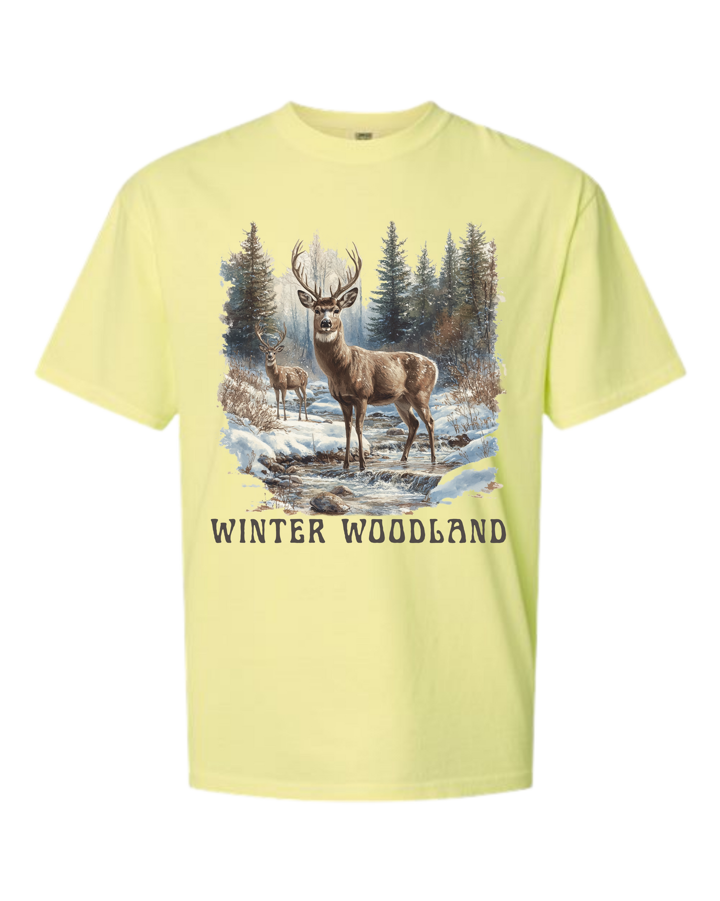 Winter Woodland - Comfort Colors - Heavyweight Unisex Tee - Yellows, Oranges