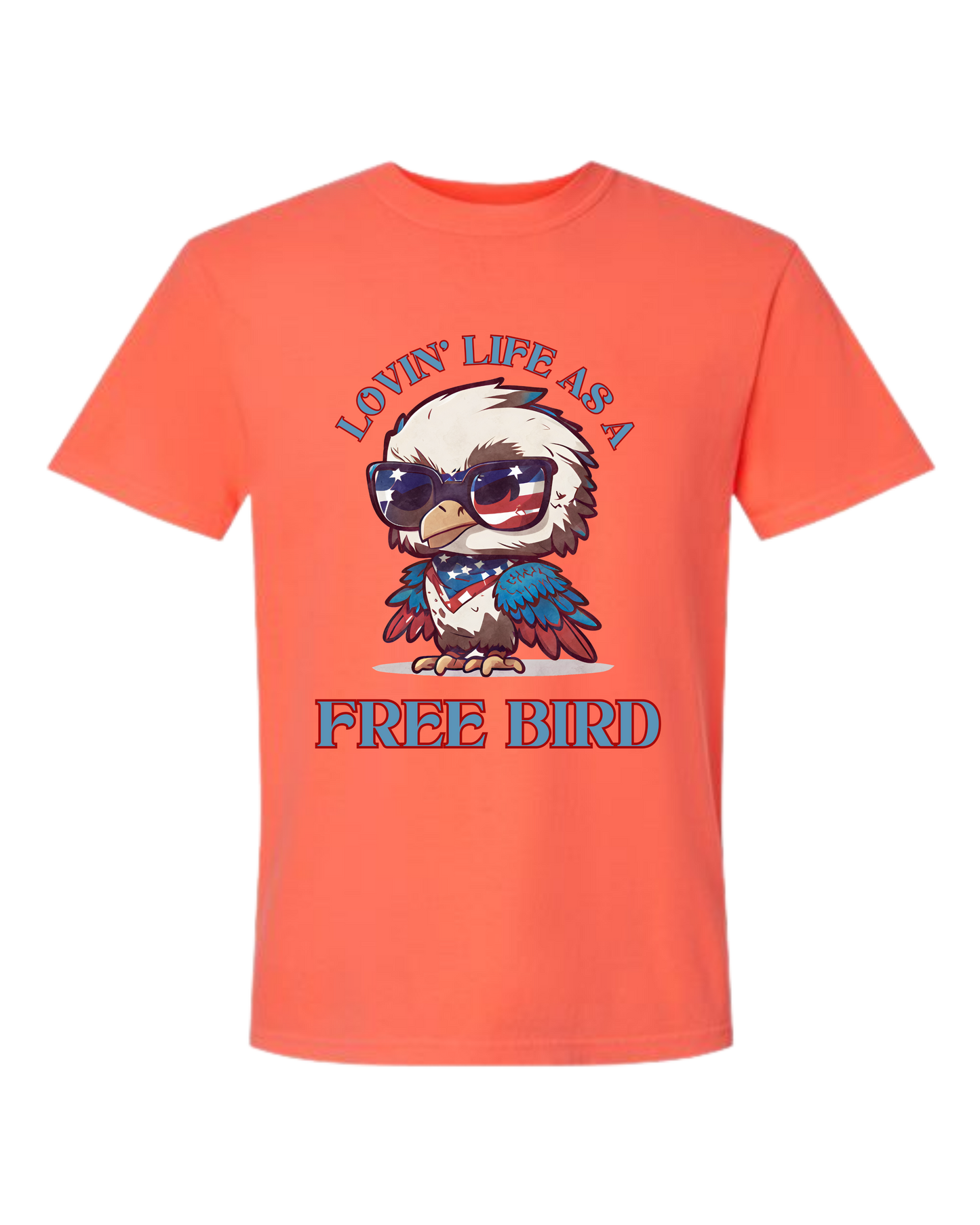 Lovin' Life as a Free Bird - Comfort Colors - Heavyweight Unisex Tee - Yellows, Oranges, Reds