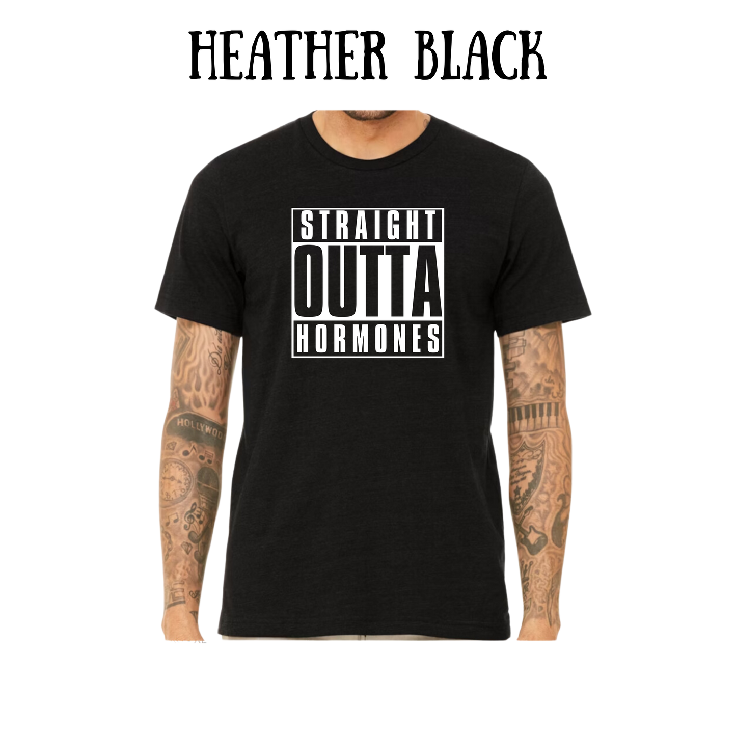 straight outta hormones - unisex tee - pinks, purples, neutrals
