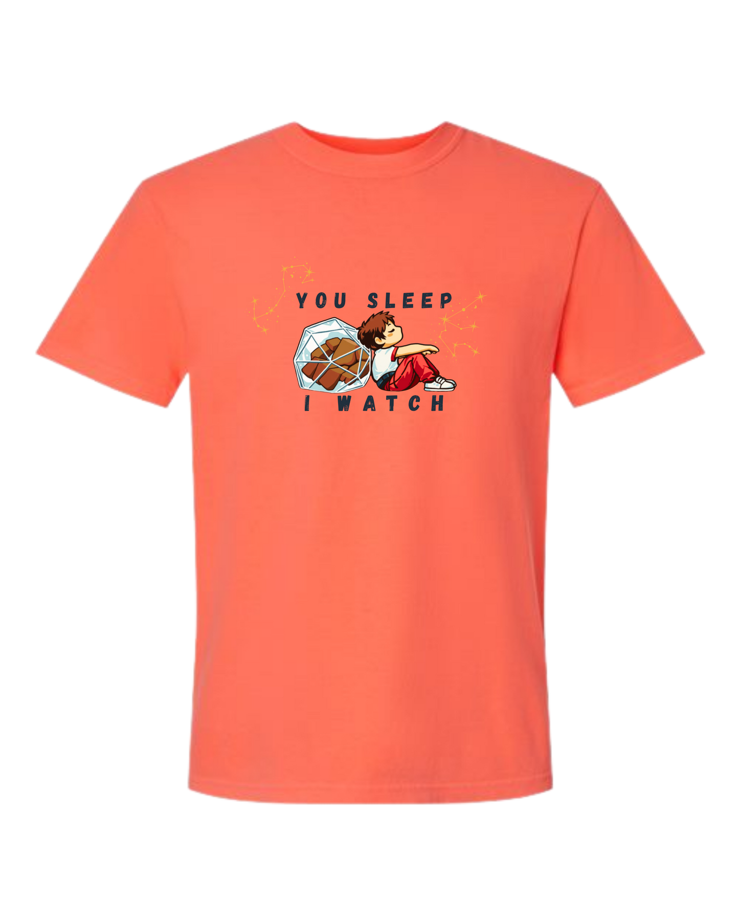 You Sleep I Watch - Comfort Colors - Heavyweight Unisex Tee - Yellows, Oranges, Reds