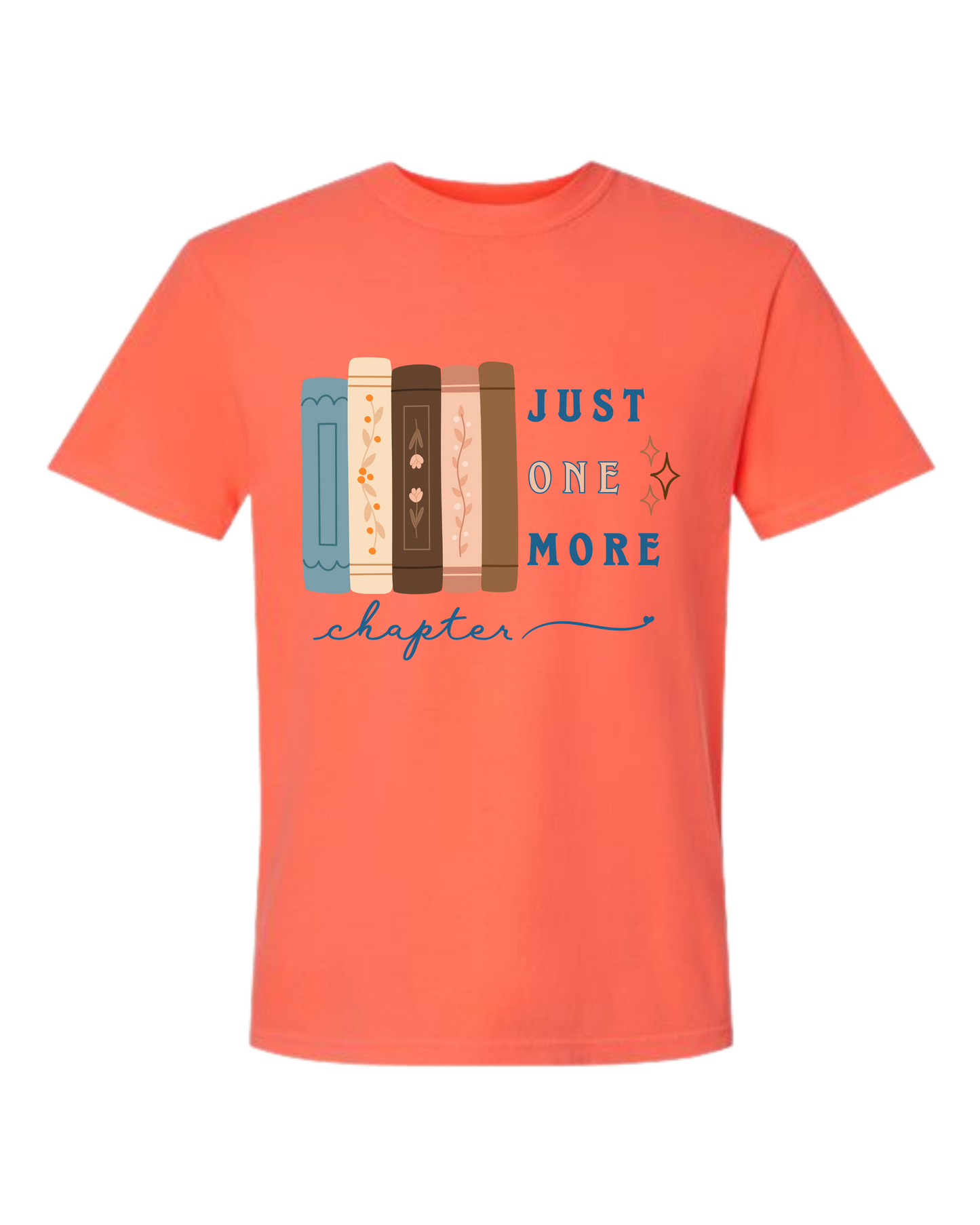Just One More Chapter - Comfort Colors - Heavyweight Unisex Tee - Yellows, Oranges, Reds