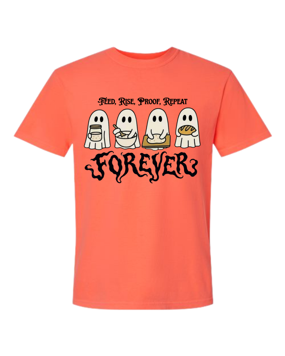 Sourdough Ghosties - Comfort Colors - Heavyweight Unisex Tee - Yellows, Oranges, Reds