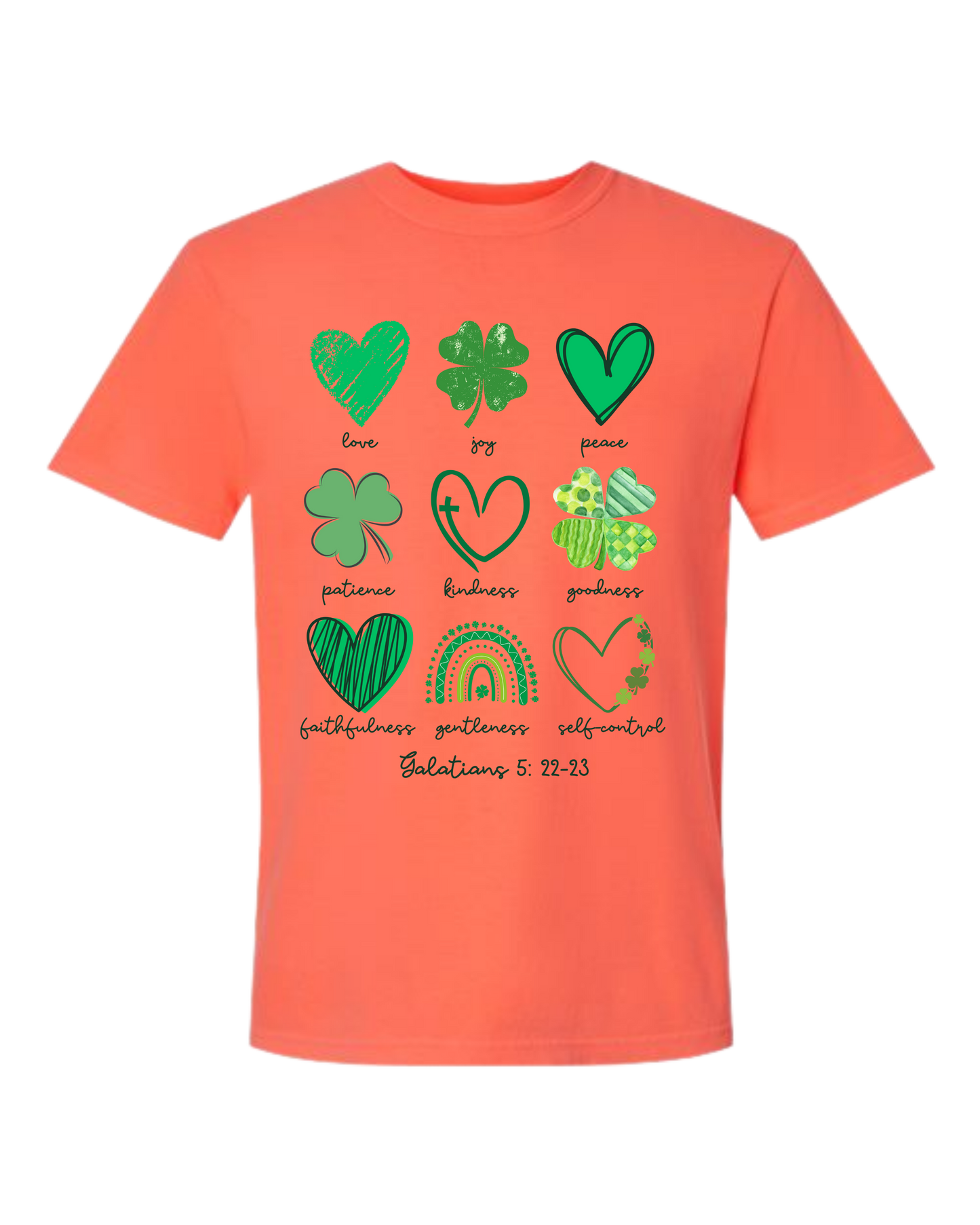 Galatians 5 - St Patrick's Day - Comfort Colors - Heavyweight Unisex Tee - Yellows, Oranges, Reds