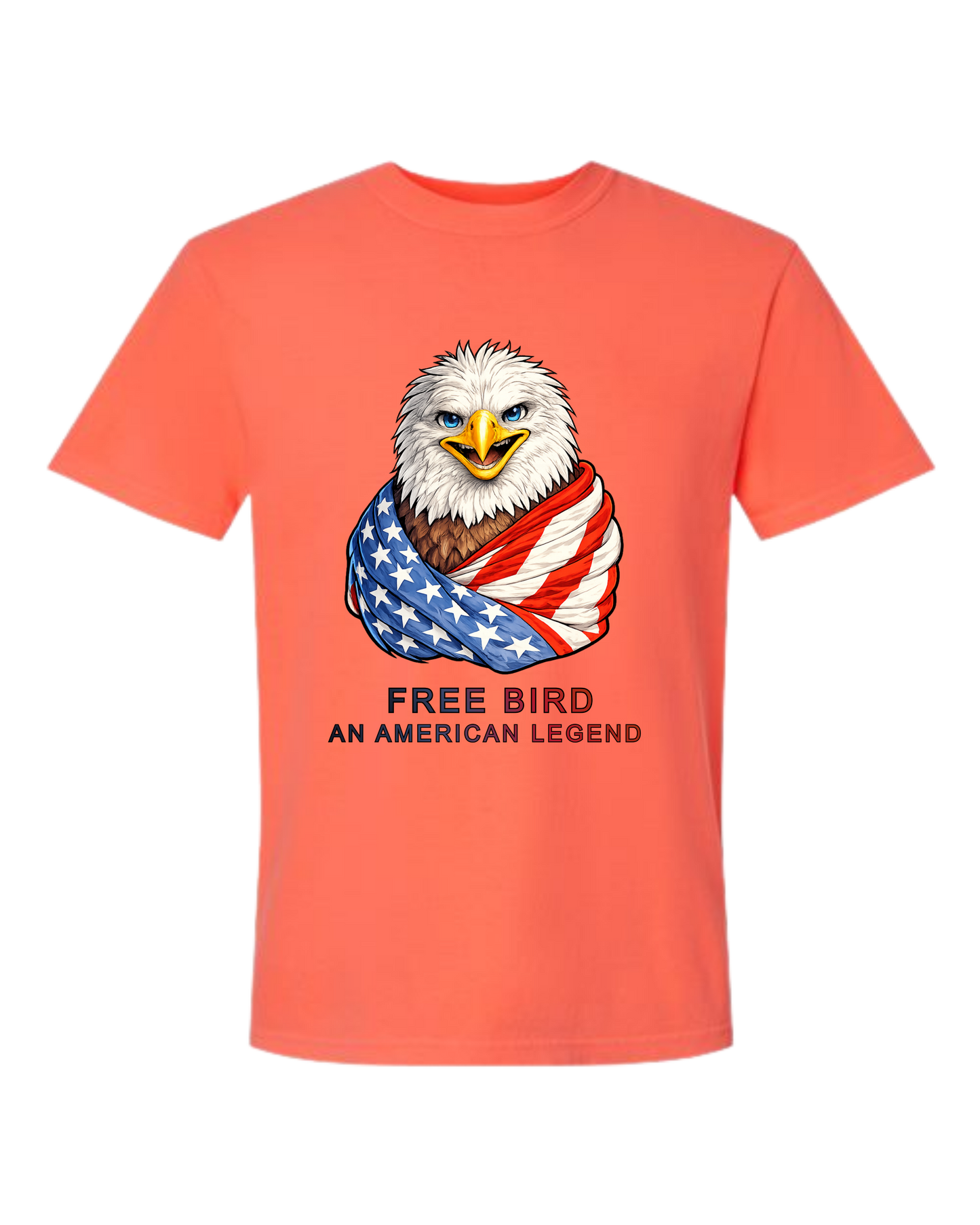Free Bird An American Legend - Comfort Colors - Heavyweight Unisex Tee - Yellows, Oranges, Reds