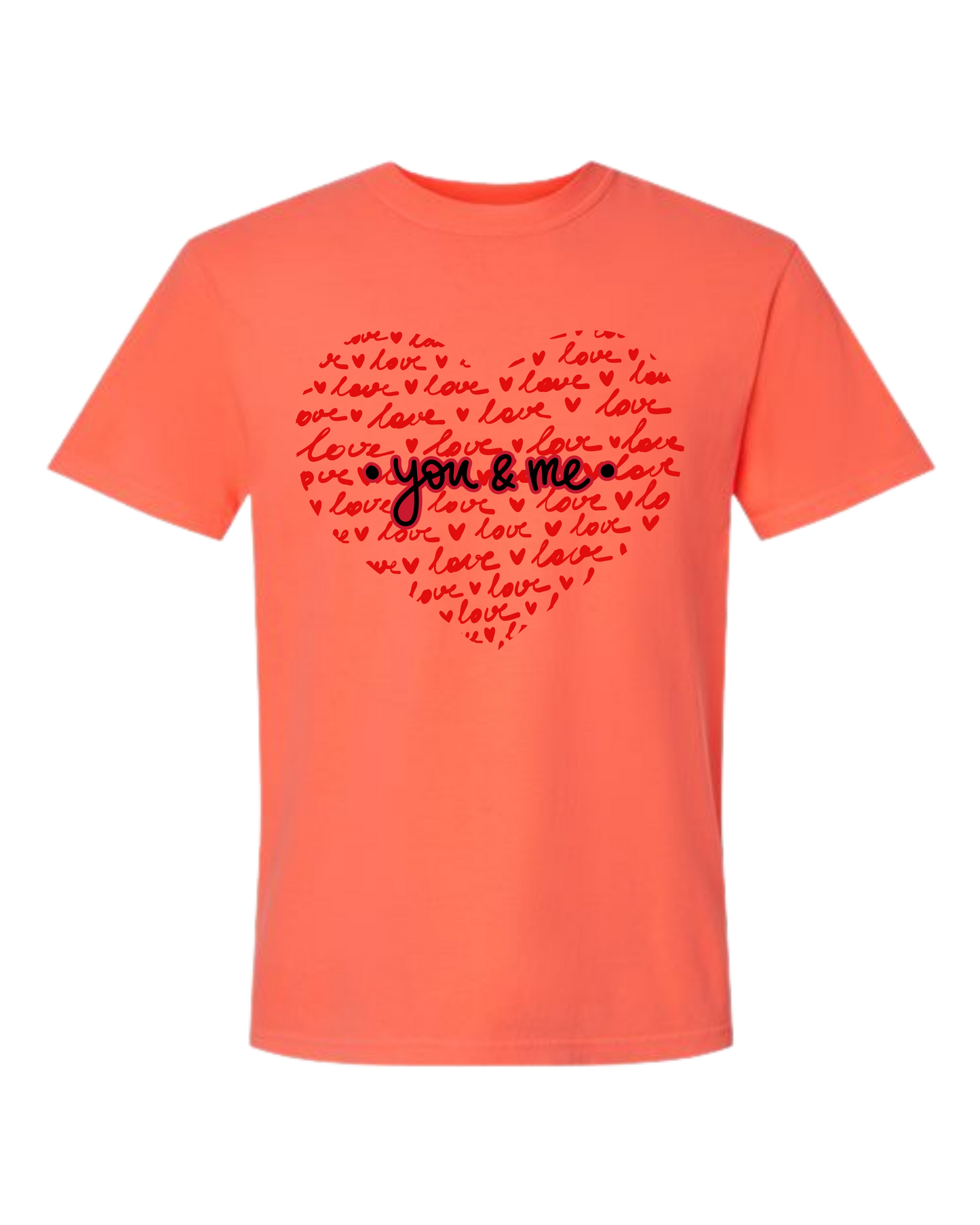 You & Me - Comfort Colors - Heavyweight Unisex Tee - Yellows, Oranges, Reds