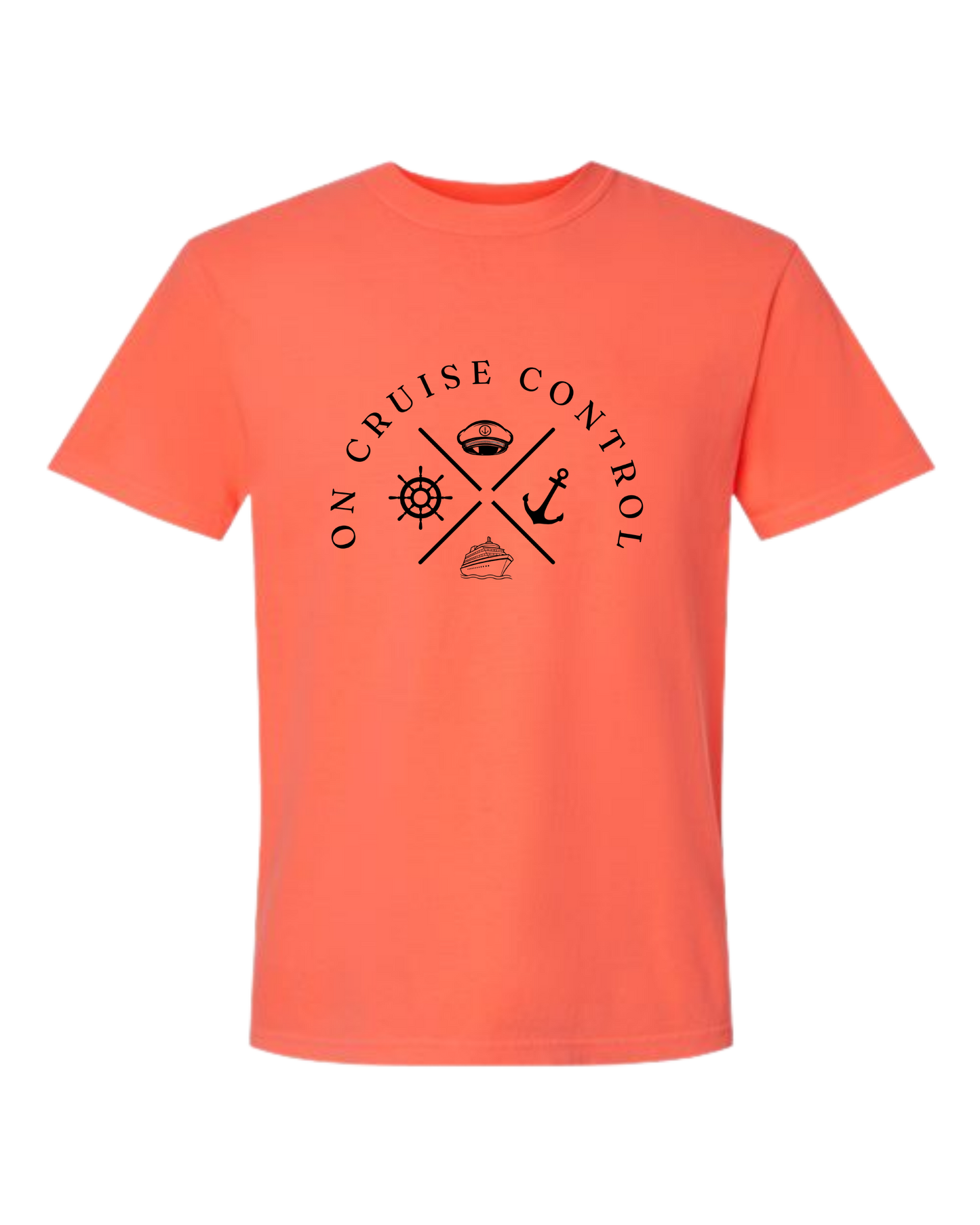 On Cruise Control - Comfort Colors - Heavyweight Unisex Tee - Yellows, Oranges, Reds