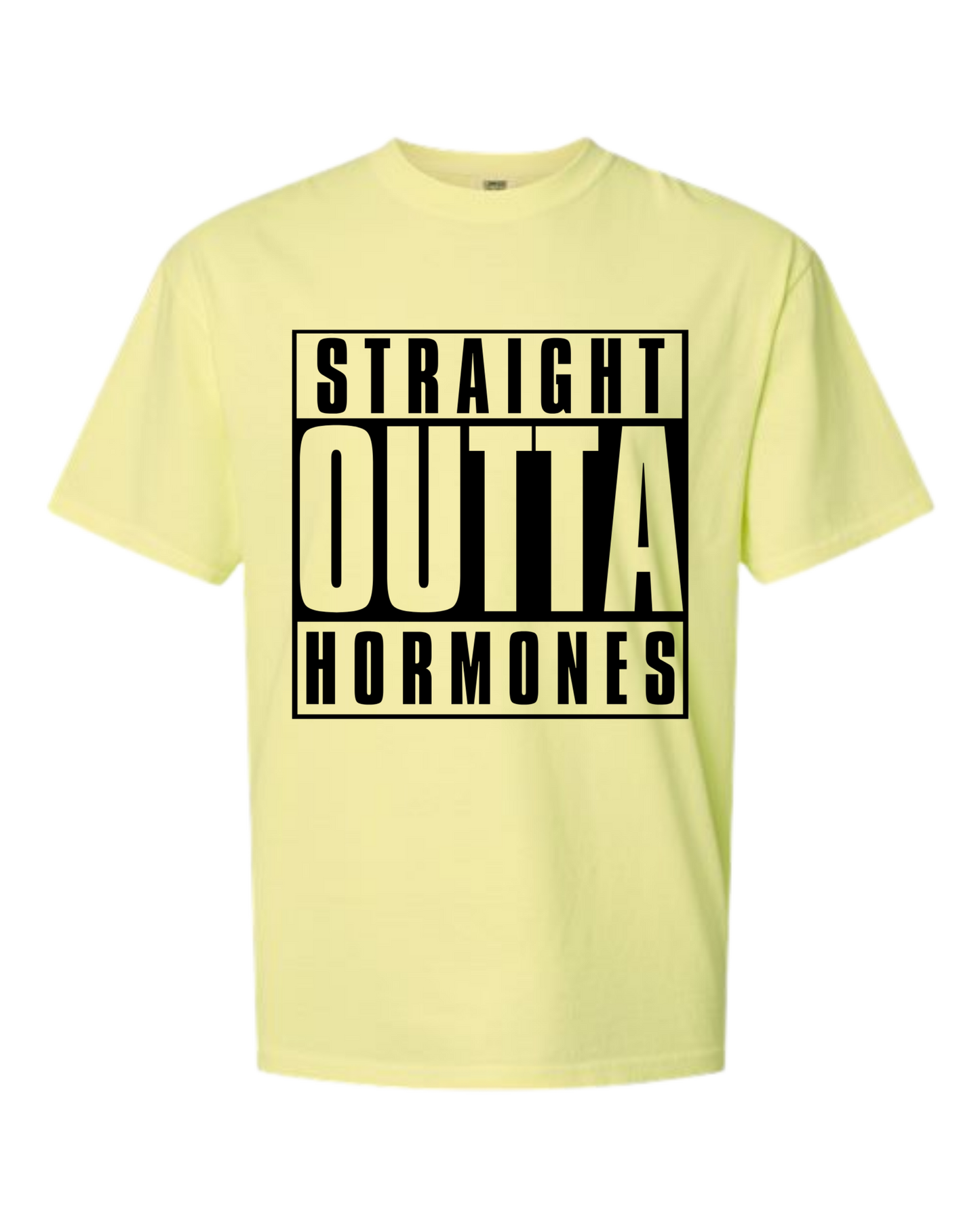 Straight Outta Hormones - Comfort Colors - Heavyweight Unisex Tee - Yellows, Oranges