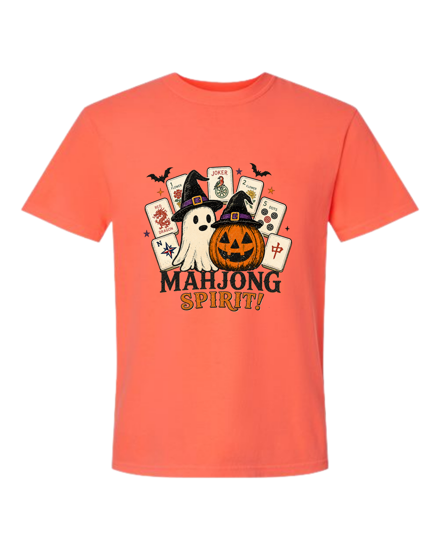 Mahjong Spirit - Comfort Colors - Heavyweight Unisex Tee - Yellows, Oranges, Reds