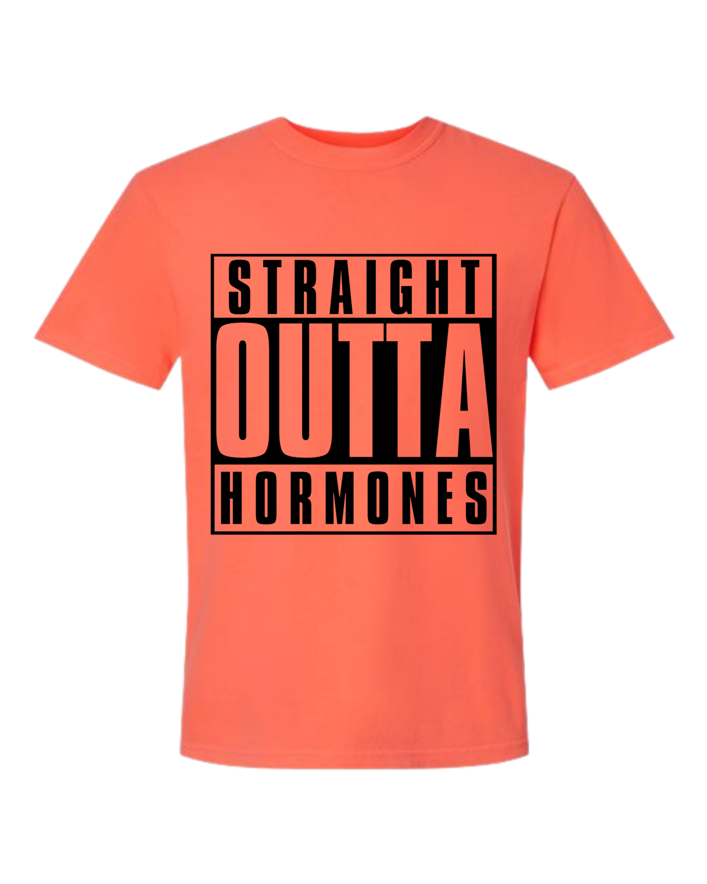 Straight Outta Hormones - Comfort Colors - Heavyweight Unisex Tee - Yellows, Oranges