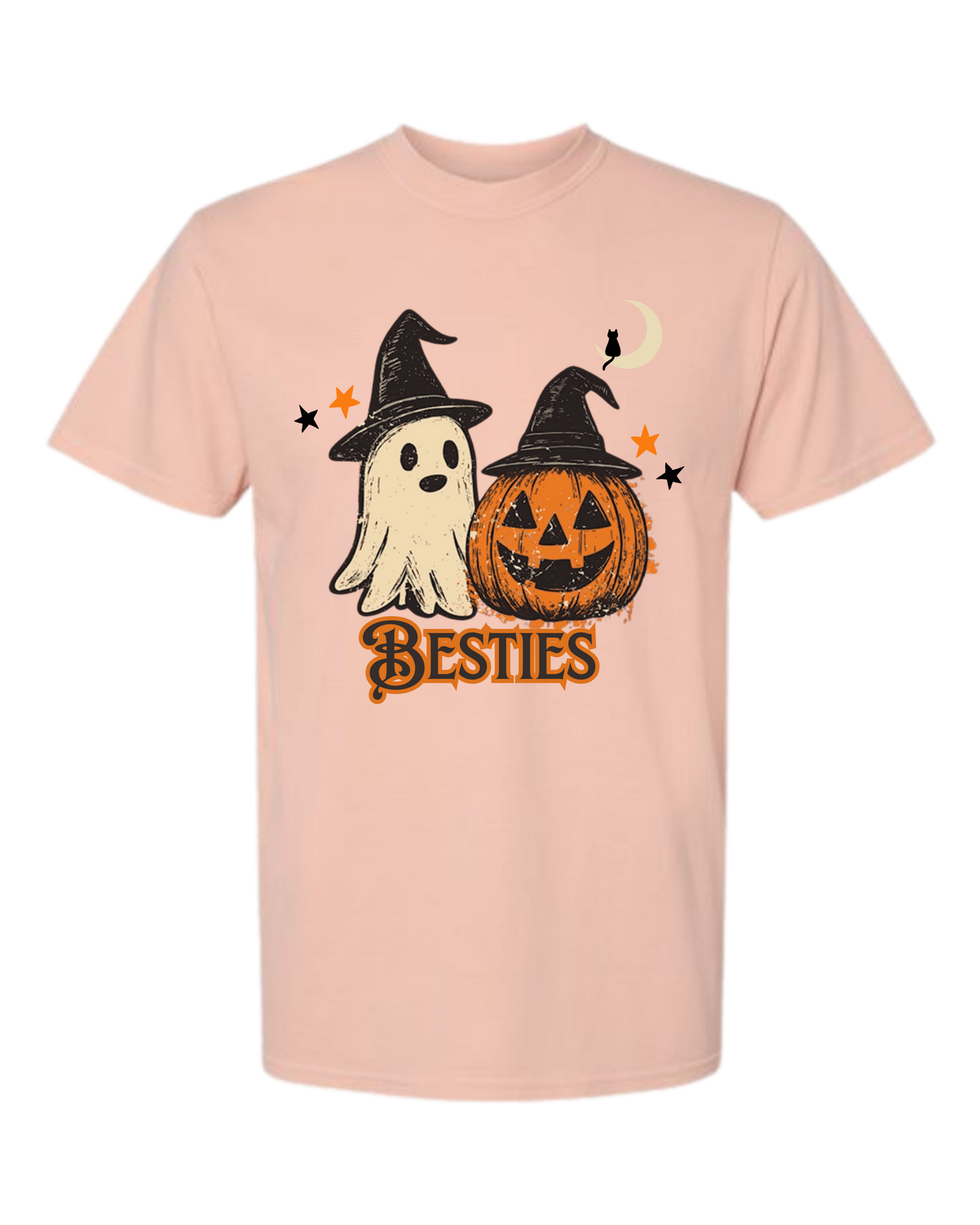 Halloween Besties - Comfort Colors - Heavyweight Unisex Tee - Yellows, Oranges, Reds