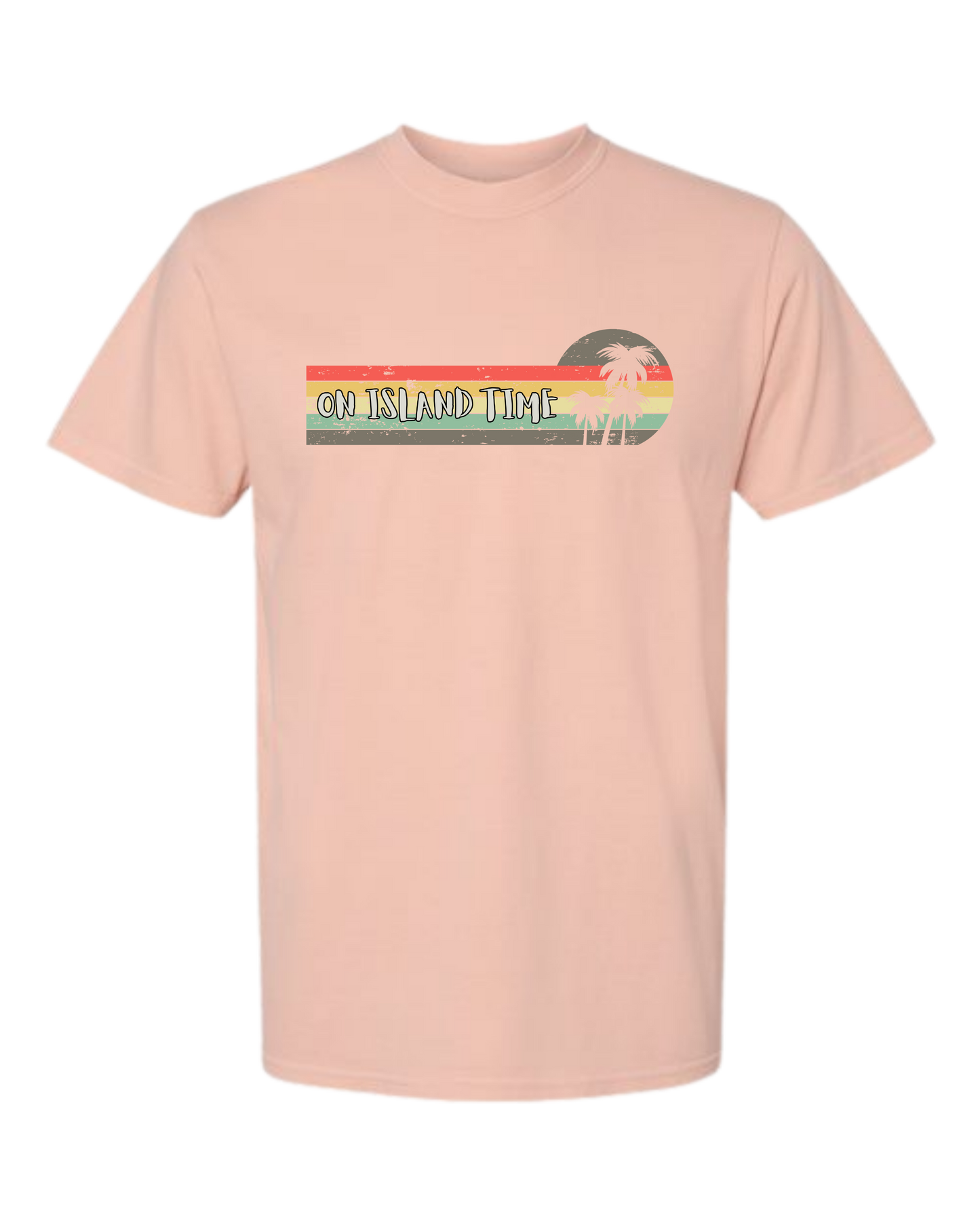 On Island Time - Comfort Colors - Heavyweight Unisex Tee - Yellows, Oranges, Reds