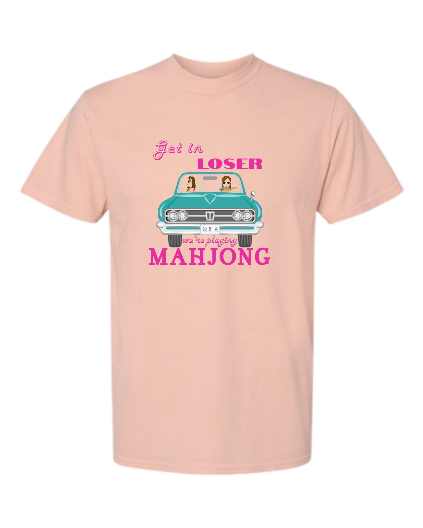 Get in Loser We're Playing Mahjong - Comfort Colors - Heavyweight Unisex Tee - Yellows, Oranges, Reds
