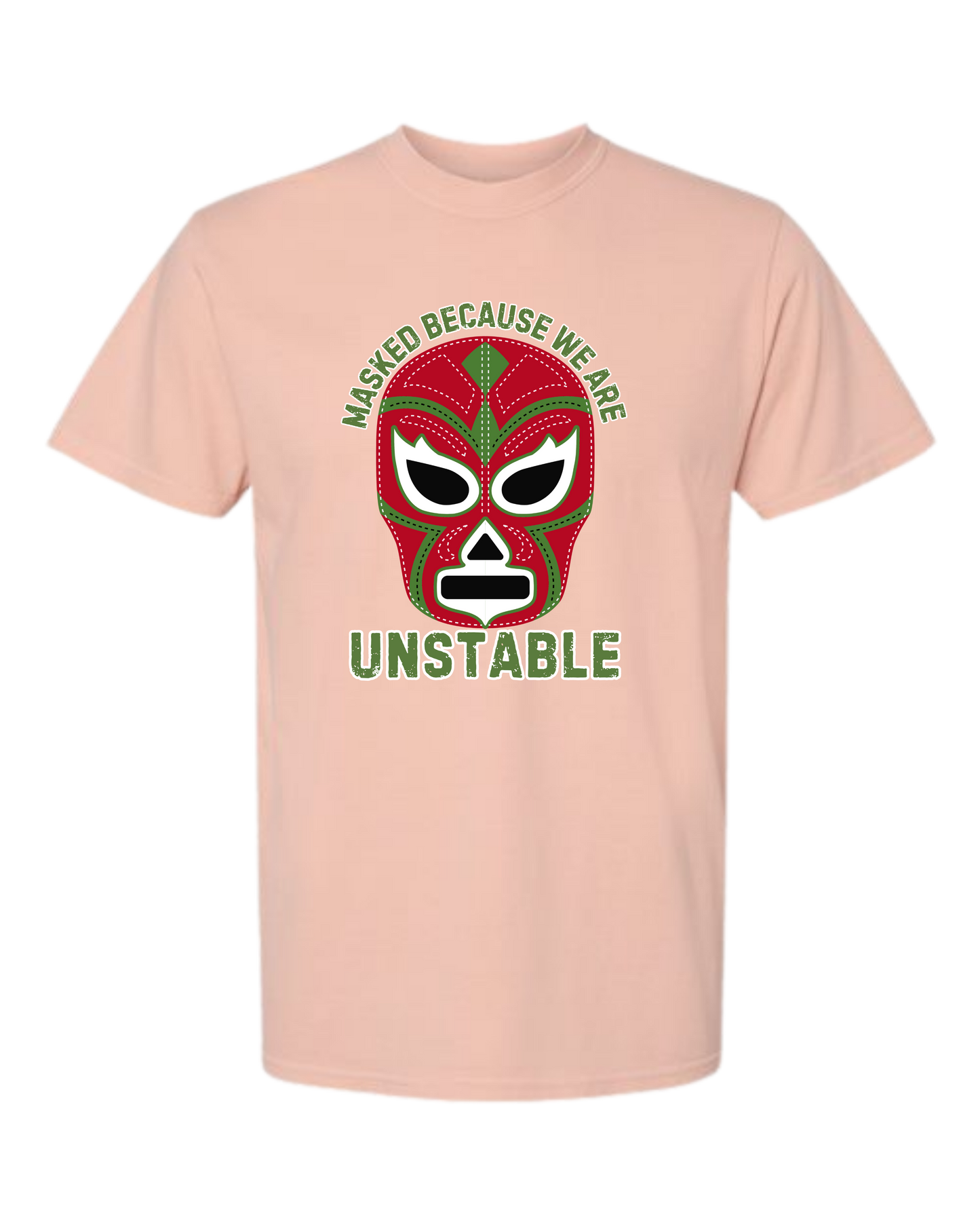 Masked Because We Are Unstable - Comfort Colors - Heavyweight Unisex Tee - Yellows, Oranges, Reds