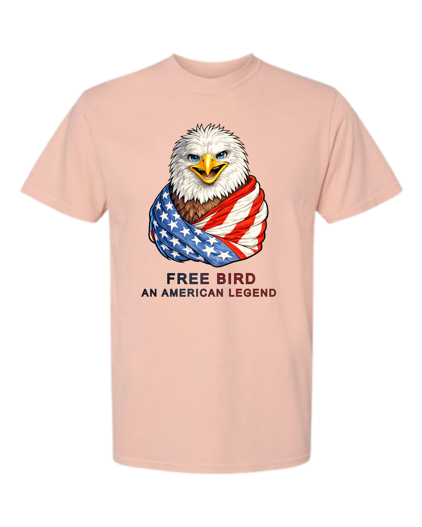 Free Bird An American Legend - Comfort Colors - Heavyweight Unisex Tee - Yellows, Oranges, Reds