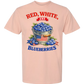 Red, White, And Blueberries - Comfort Colors - Heavyweight Unisex Tee - Yellows, Oranges, Reds