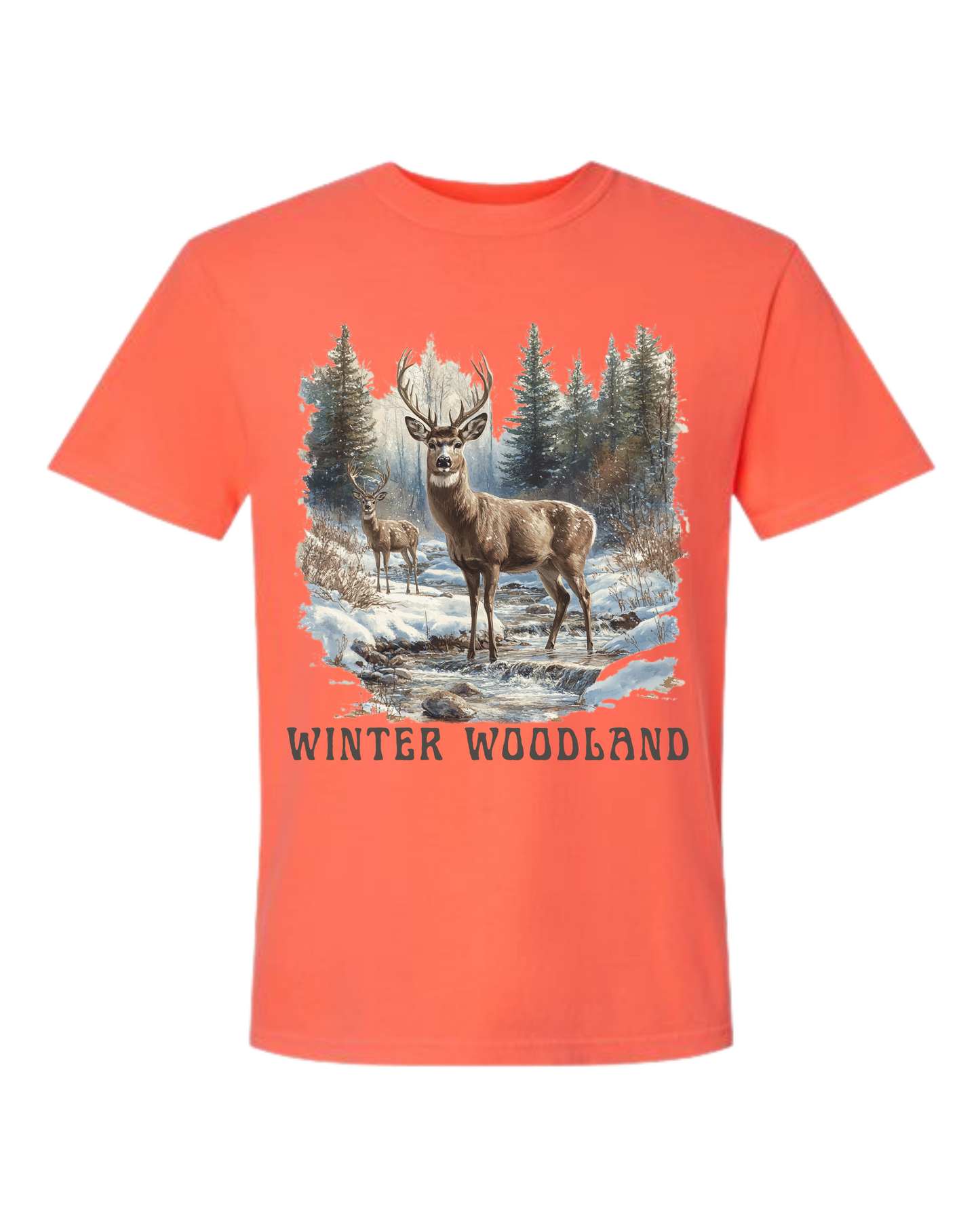 Winter Woodland - Comfort Colors - Heavyweight Unisex Tee - Yellows, Oranges