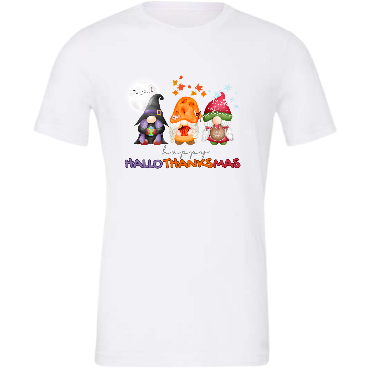 Happy HalloThanksMas Gnomes - Unisex Tee - Neutrals