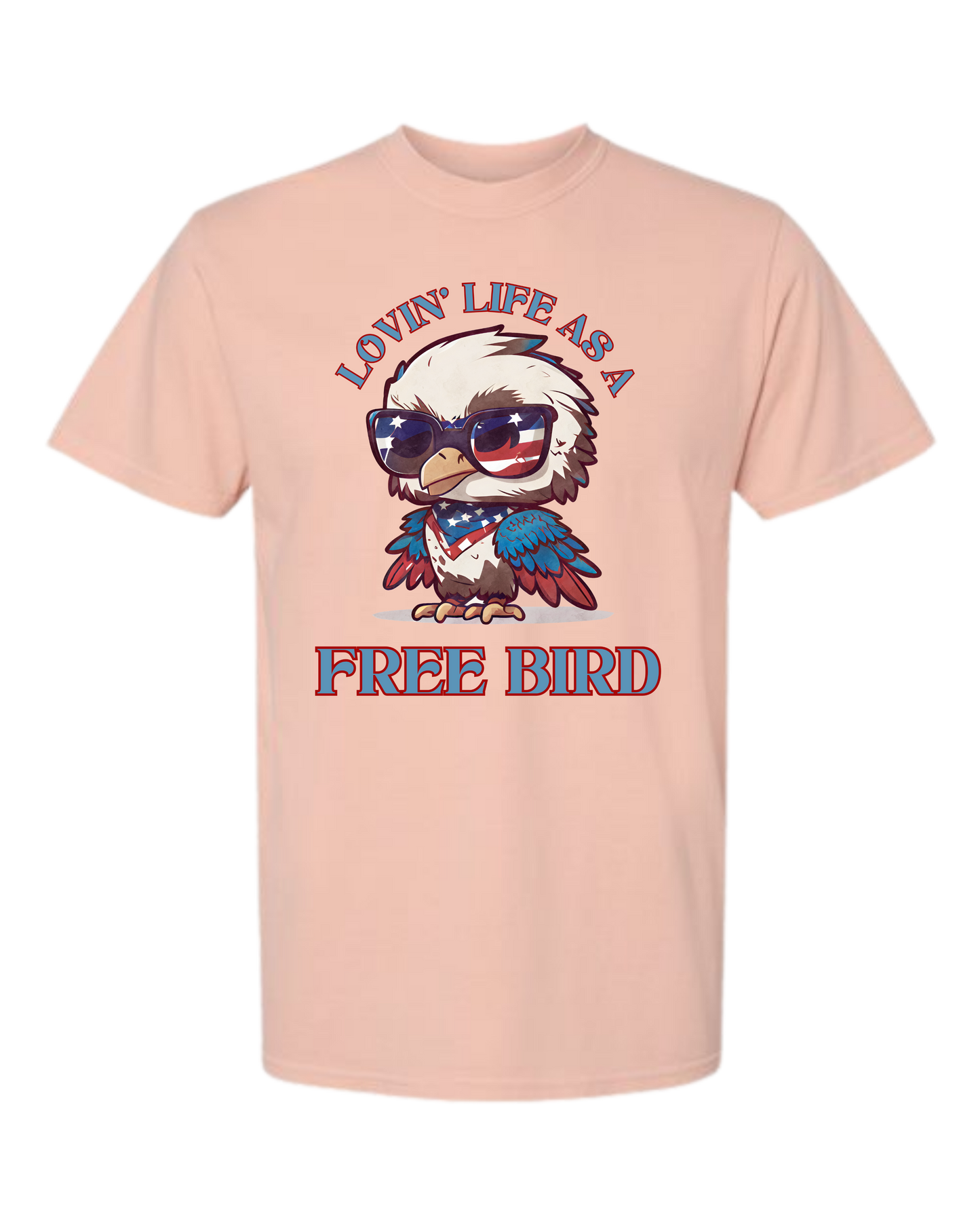 Lovin' Life as a Free Bird - Comfort Colors - Heavyweight Unisex Tee - Yellows, Oranges, Reds