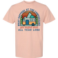 What Happens At The Campground - Comfort Colors - Heavyweight Unisex Tee - Yellows, Oranges, Reds