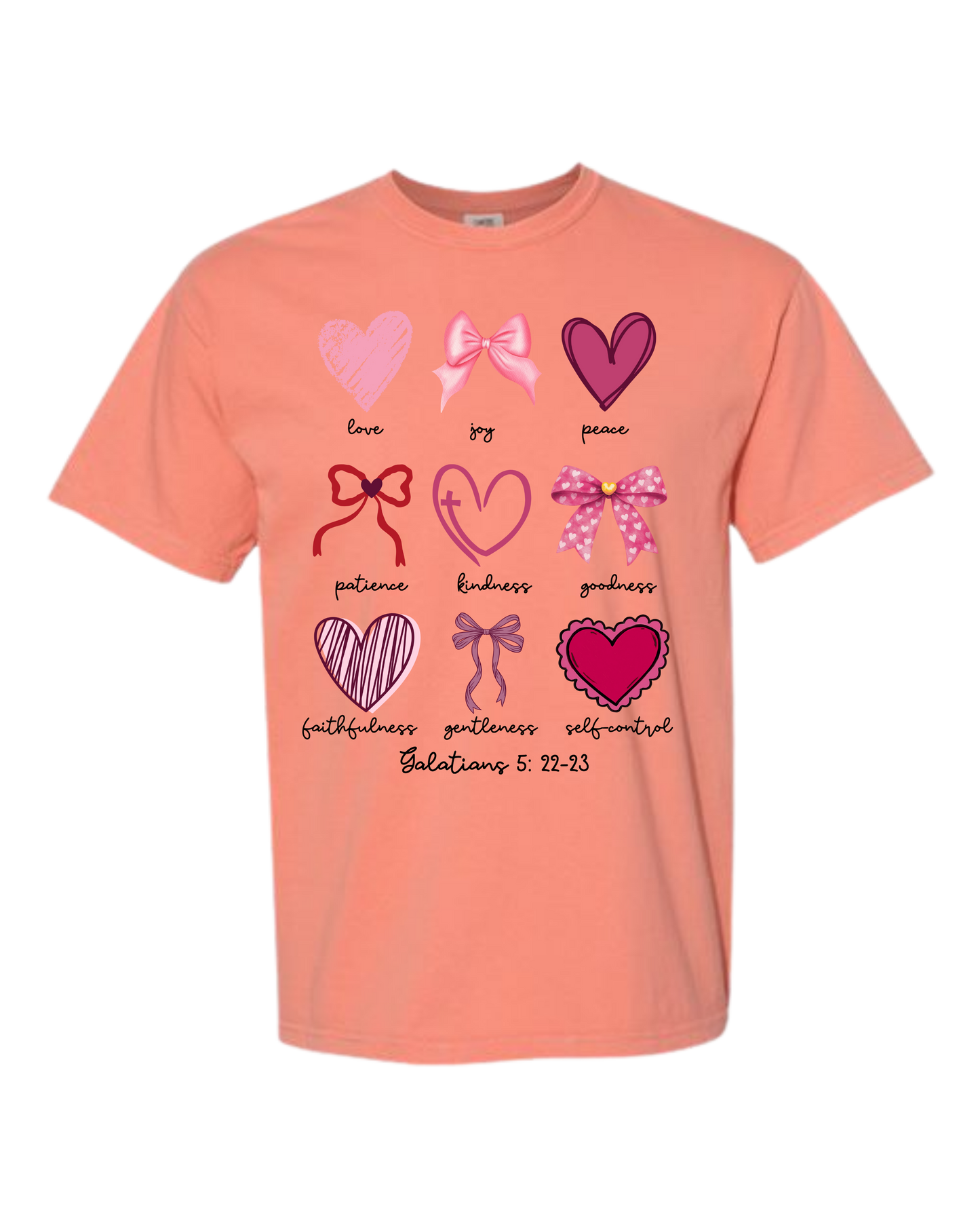 Galatians 5 - Valentines - Comfort Colors - Heavyweight Unisex Tee - Yellows, Oranges, Reds