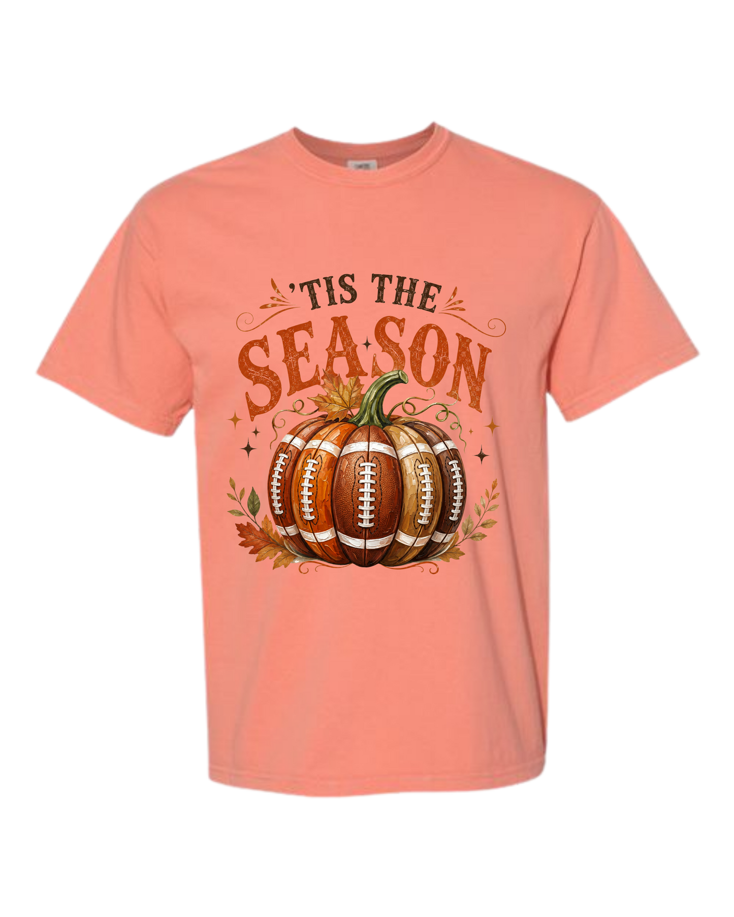 'Tis Football Season - Comfort Colors - Heavyweight Unisex Tee - Yellows, Oranges, Reds