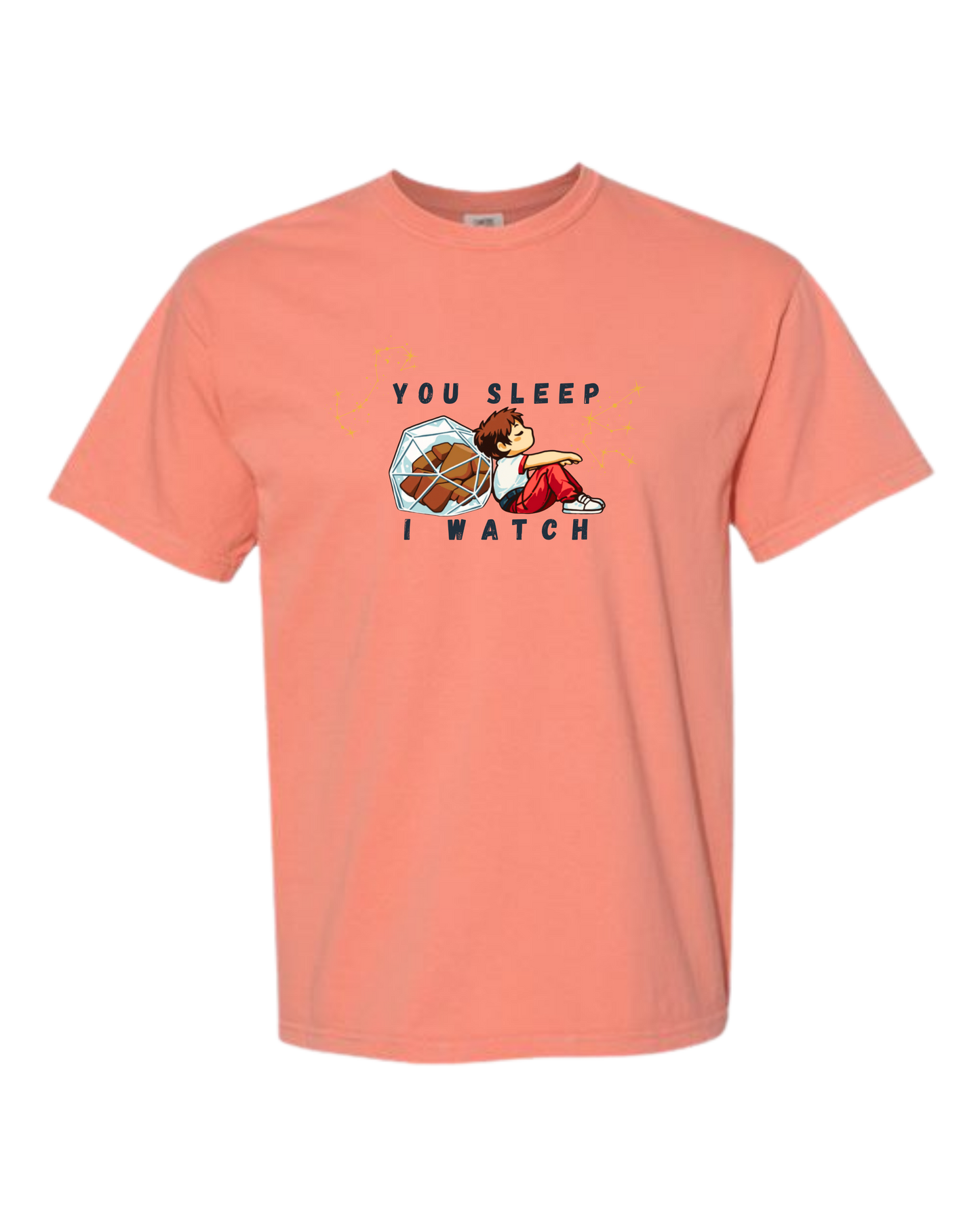 You Sleep I Watch - Comfort Colors - Heavyweight Unisex Tee - Yellows, Oranges, Reds