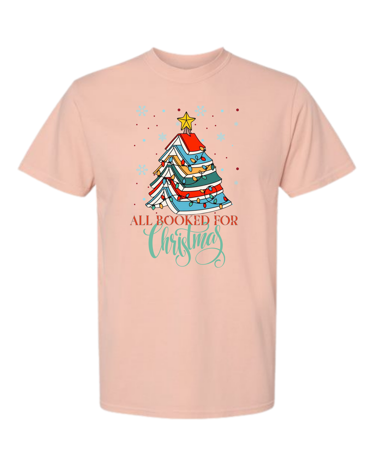 All Booked For Christmas - Comfort Colors - Heavyweight Unisex Tee - Yellows, Oranges