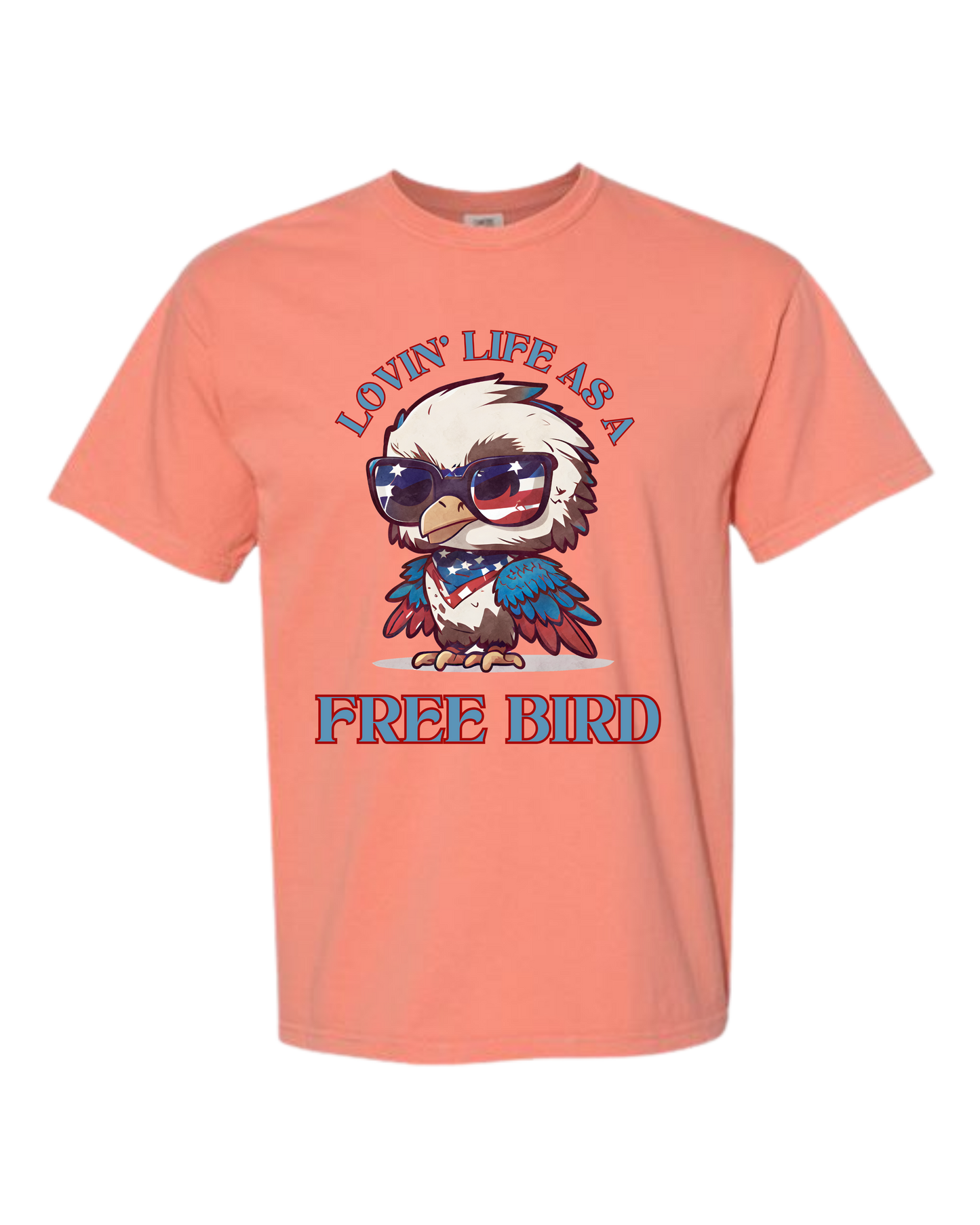 Lovin' Life as a Free Bird - Comfort Colors - Heavyweight Unisex Tee - Yellows, Oranges, Reds