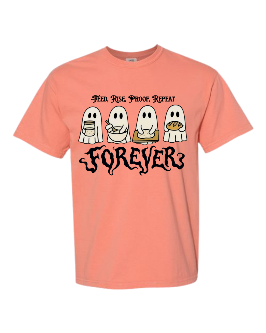 Sourdough Ghosties - Comfort Colors - Heavyweight Unisex Tee - Yellows, Oranges, Reds