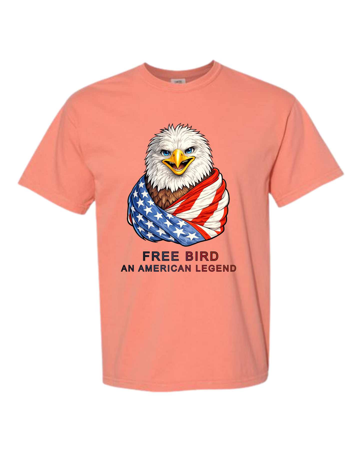 Free Bird An American Legend - Comfort Colors - Heavyweight Unisex Tee - Yellows, Oranges, Reds