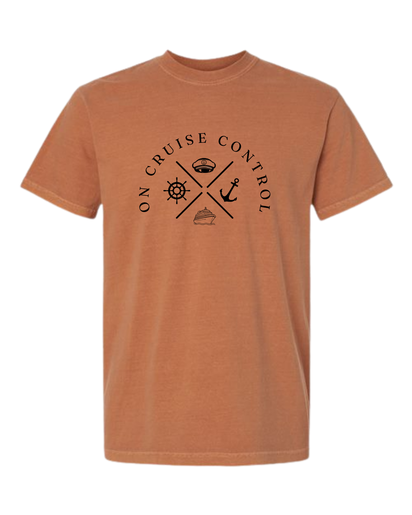 On Cruise Control - Comfort Colors - Heavyweight Unisex Tee - Yellows, Oranges, Reds