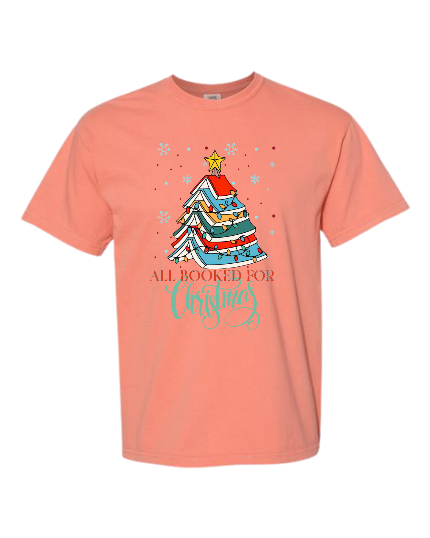 All Booked For Christmas - Comfort Colors - Heavyweight Unisex Tee - Yellows, Oranges