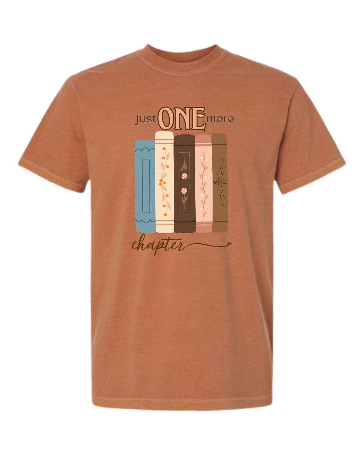 Just One More Chapter - Comfort Colors - Heavyweight Unisex Tee - Yellows, Oranges, Reds