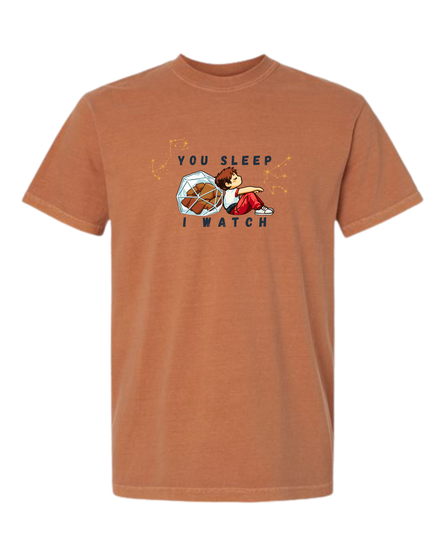 You Sleep I Watch - Comfort Colors - Heavyweight Unisex Tee - Yellows, Oranges, Reds
