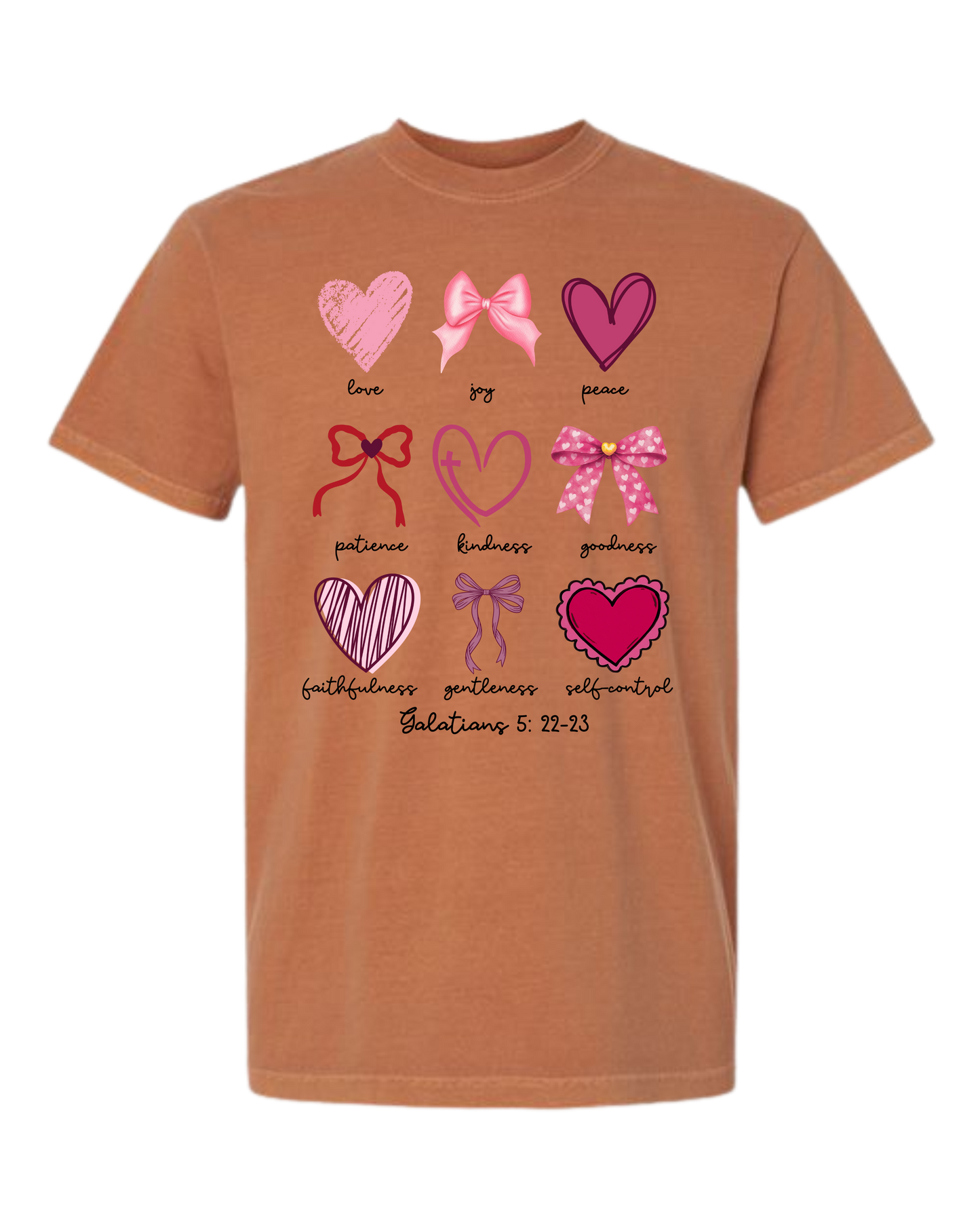 Galatians 5 - Valentines - Comfort Colors - Heavyweight Unisex Tee - Yellows, Oranges, Reds