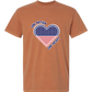 One Nation One Heart - Comfort Colors - Heavyweight Unisex Tee - Yellows, Oranges, Reds