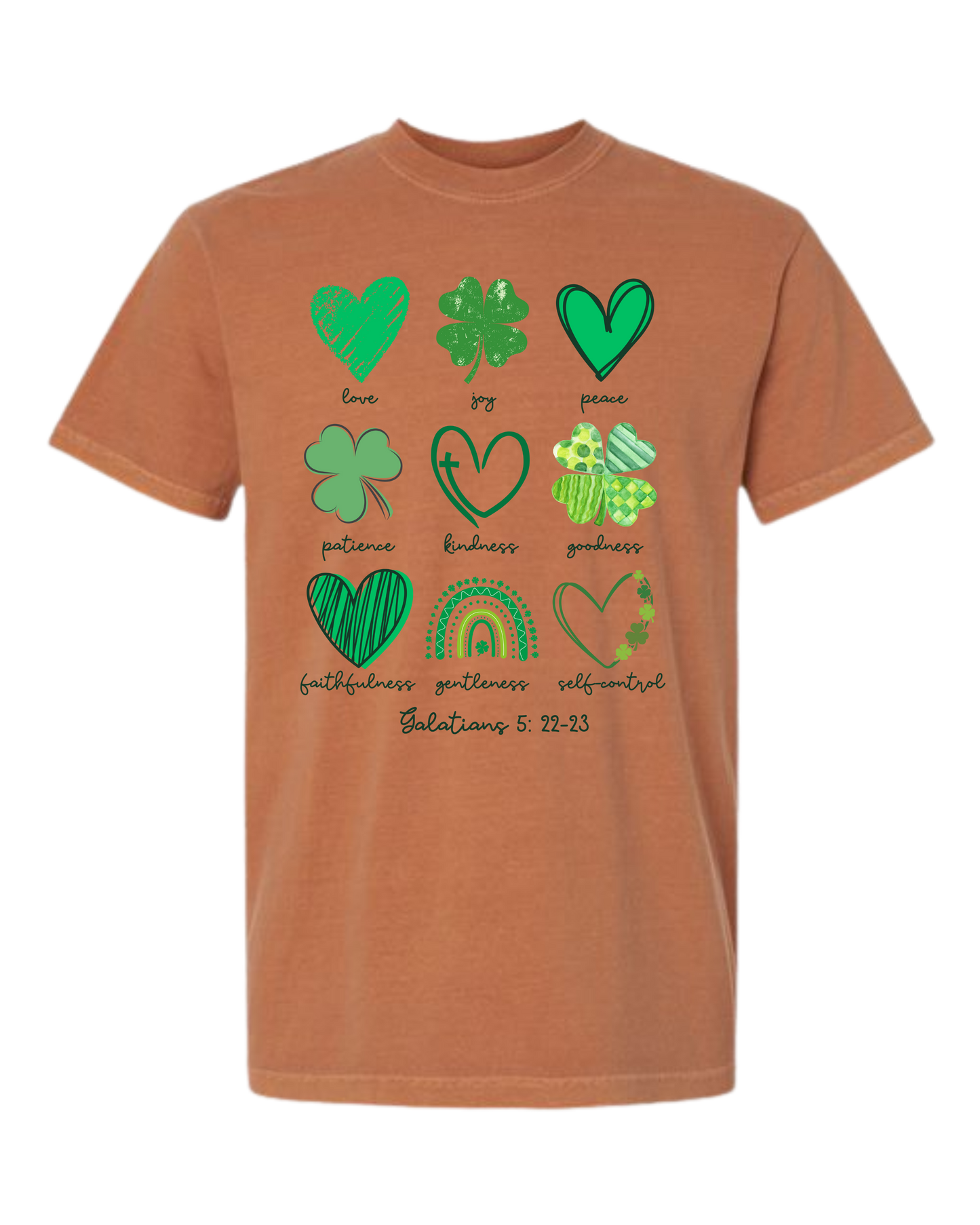 Galatians 5 - St Patrick's Day - Comfort Colors - Heavyweight Unisex Tee - Yellows, Oranges, Reds