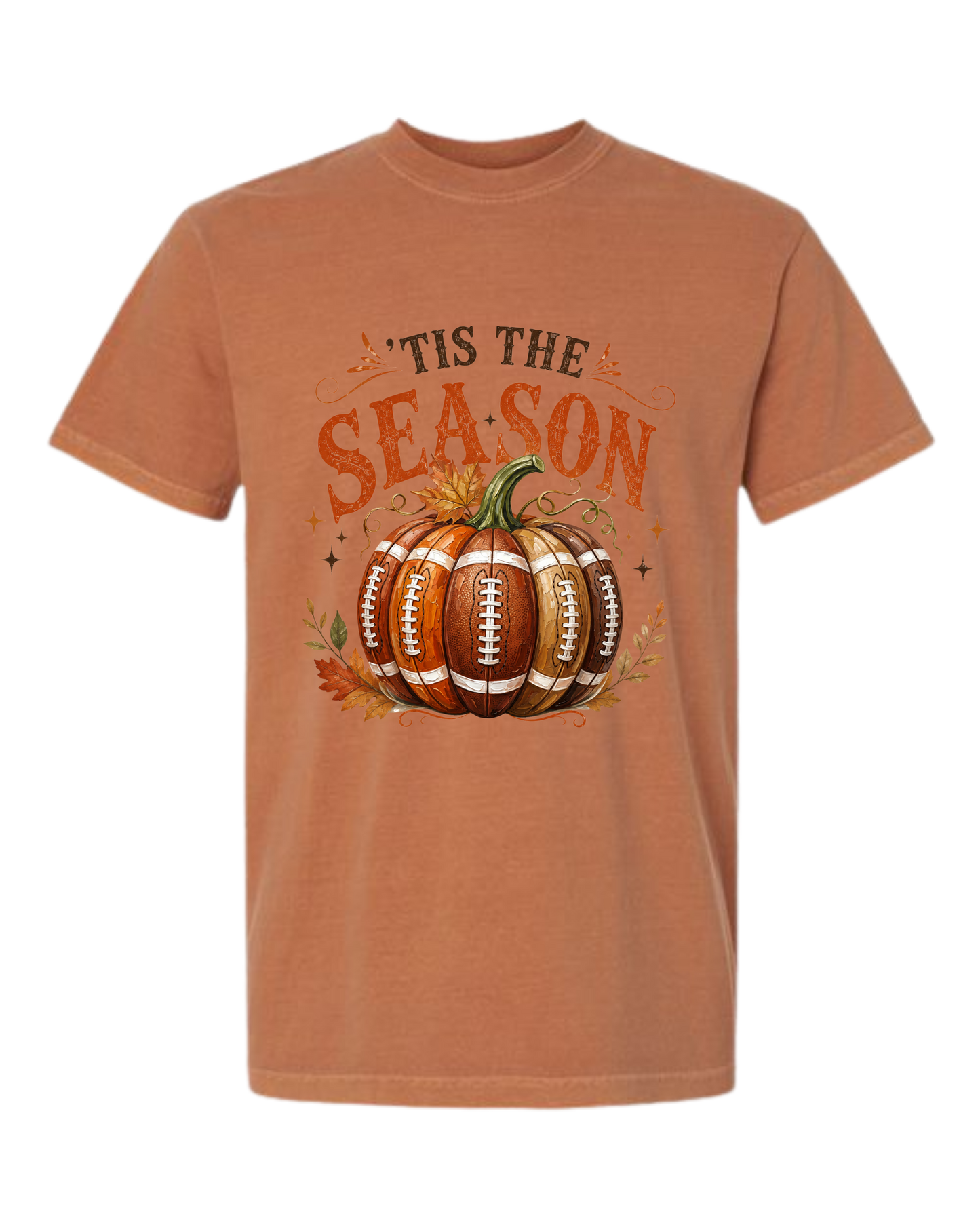 'Tis Football Season - Comfort Colors - Heavyweight Unisex Tee - Yellows, Oranges, Reds