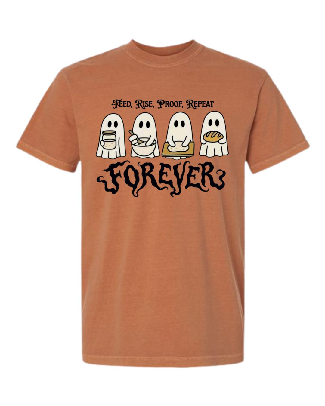 Sourdough Ghosties - Comfort Colors - Heavyweight Unisex Tee - Yellows, Oranges, Reds