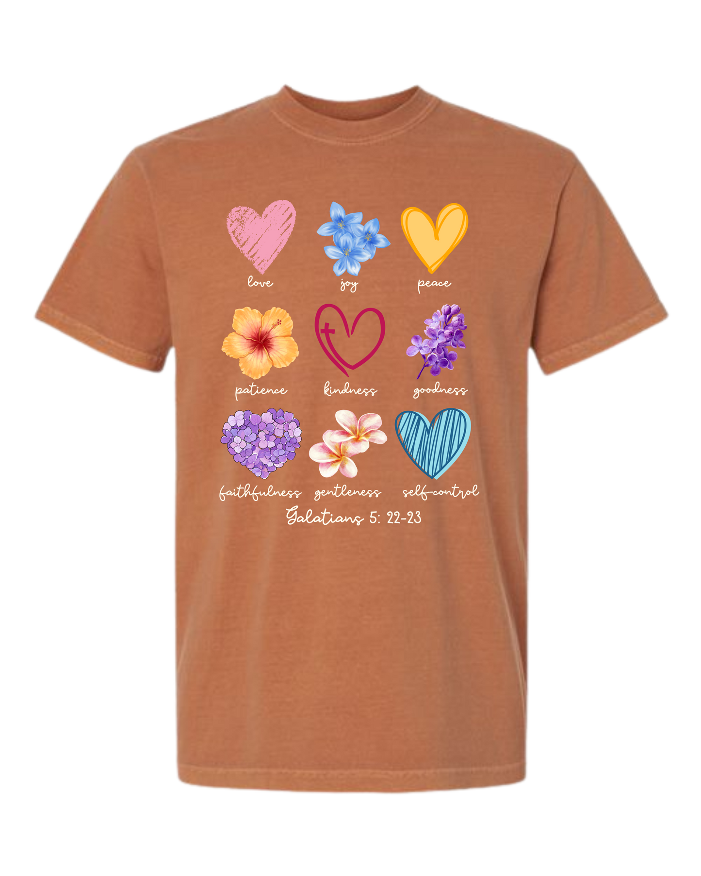 Galatians 5 - Spring - Comfort Colors - Heavyweight Unisex Tee - Yellows, Oranges, Reds