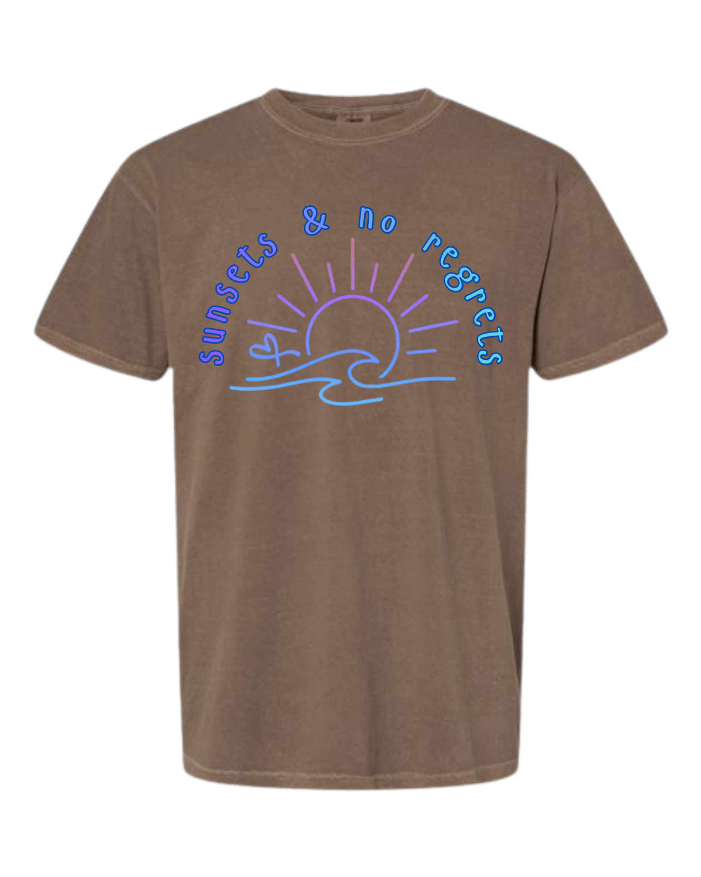 Sunsets & No Regrets - Comfort Colors - Heavyweight Unisex Tee - Neutral Colors