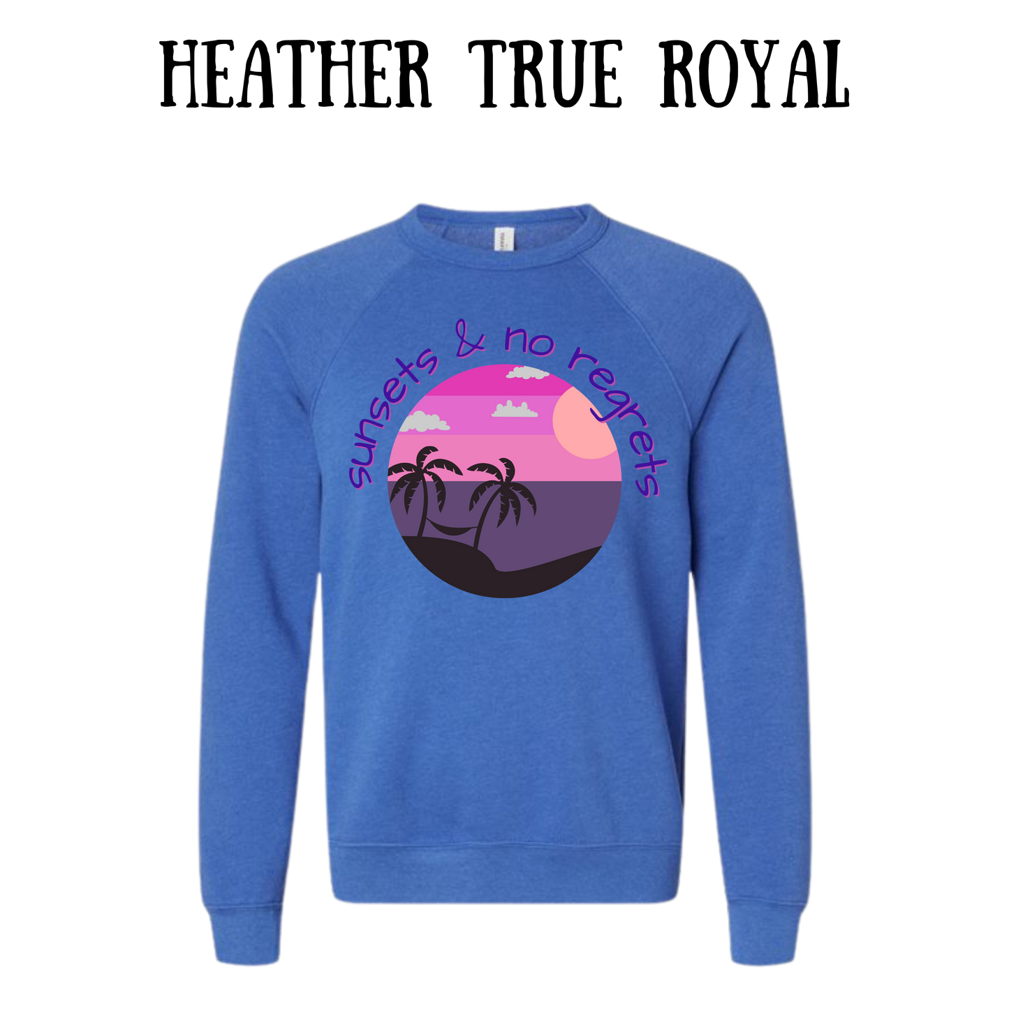 VP - Sunsets & No Regrets - Sponge Fleece Raglan Sweatshirt - Blues, Purples