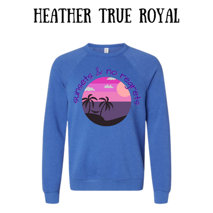 VP - Sunsets & No Regrets - Sponge Fleece Raglan Sweatshirt - Blues, Purples