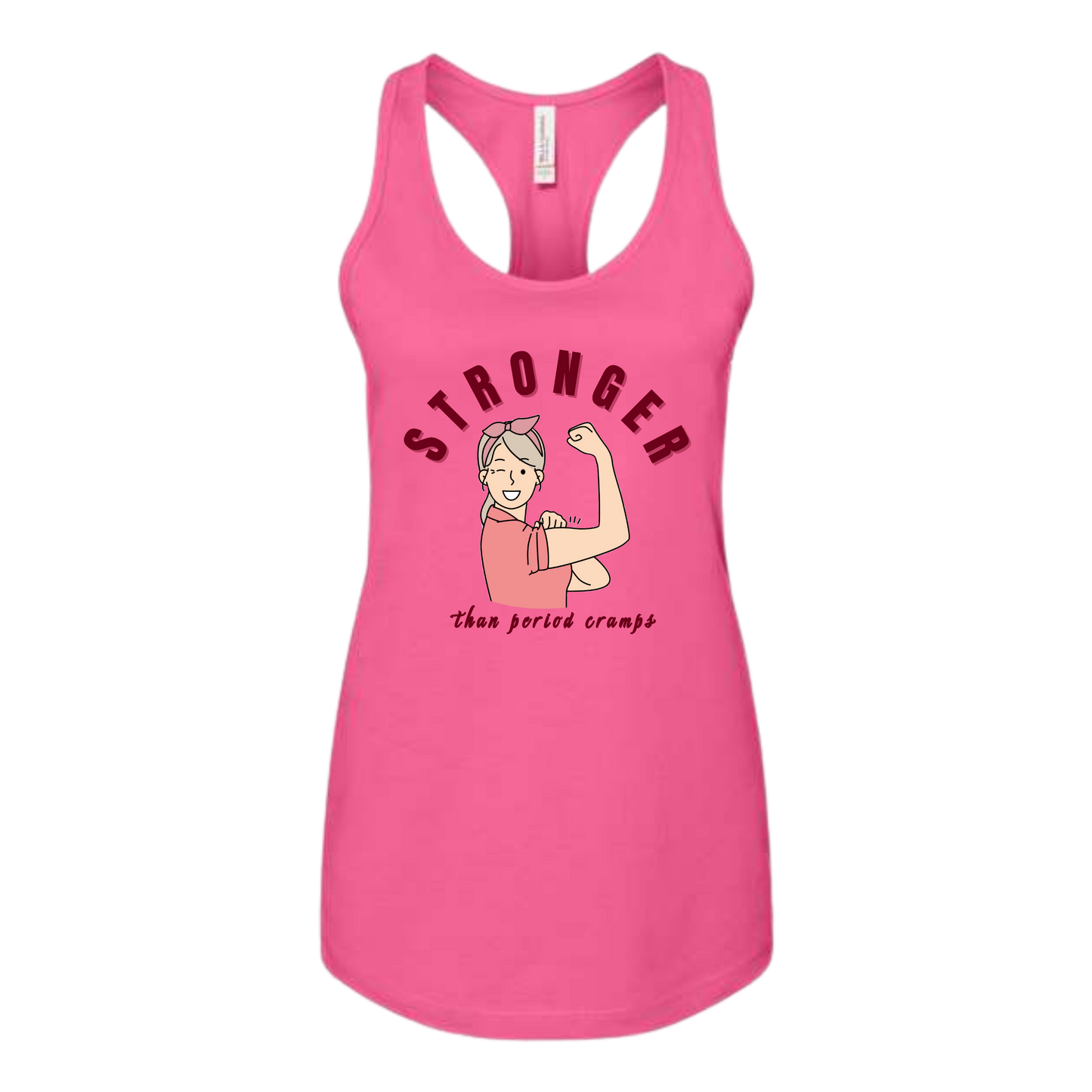 Stronger Than Period Cramps - Bella+Canvas - Women's Jersey Racerback Tank