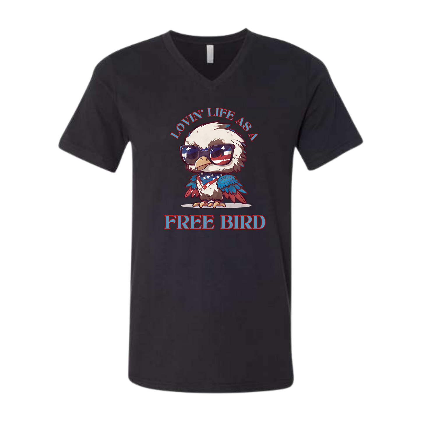 Lovin' Life as a Free Bird - Bella+Canvas - Unisex V-Neck - Neutral Colors