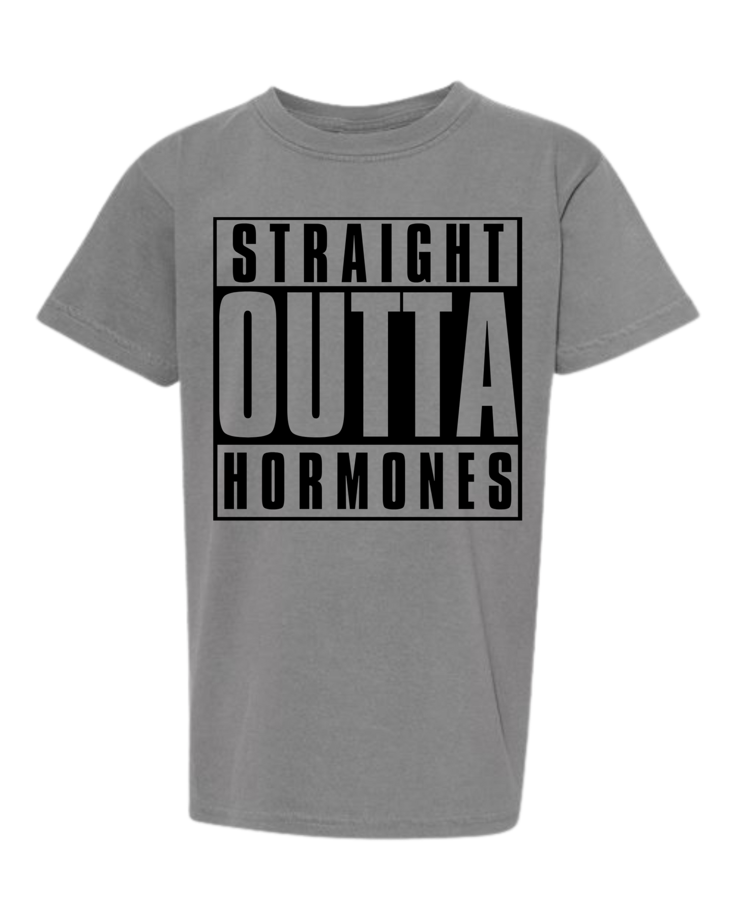 Straight Outta Hormones - Comfort Colors - Heavyweight Youth Tee - Neutral Colors & Blues