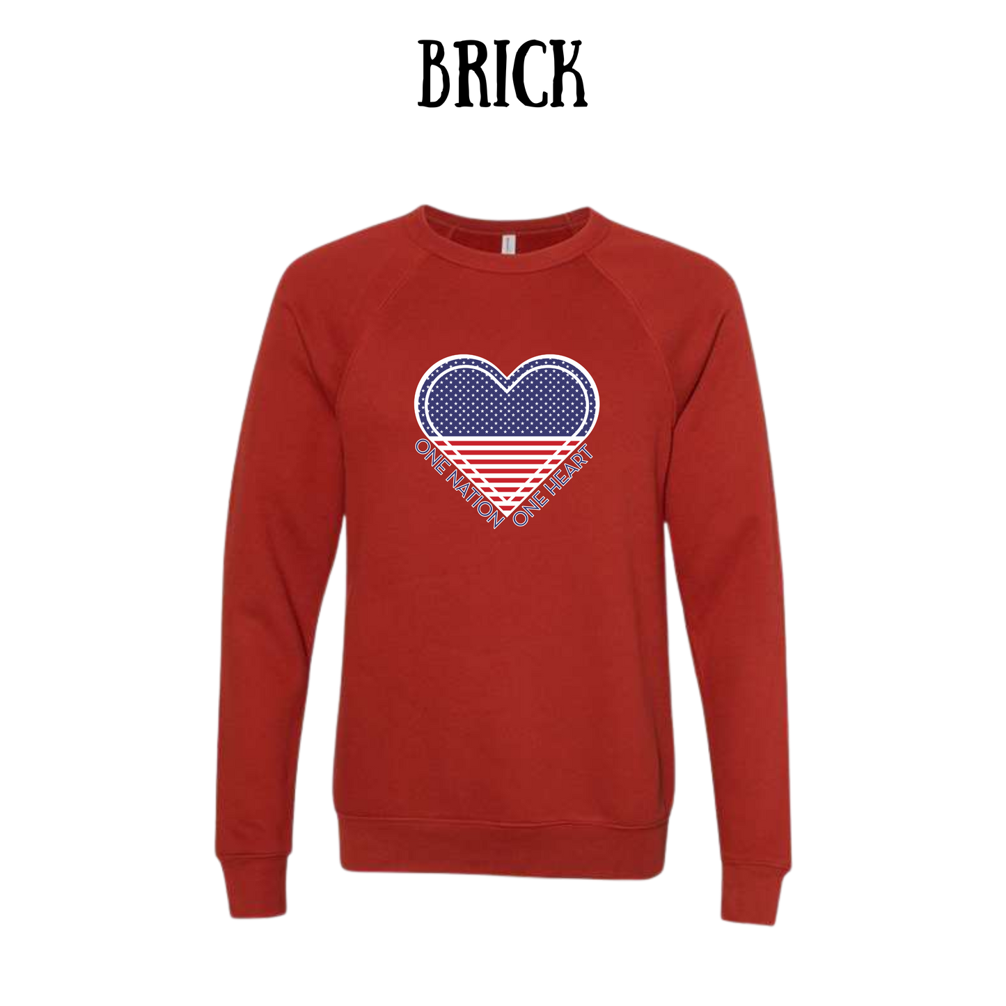 PP - One Nation One Heart - Sponge Fleece Raglan Sweatshirt - Assorted Colors