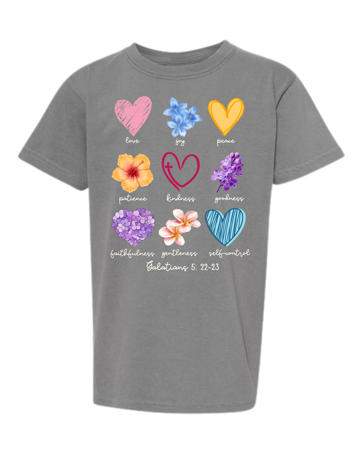 Galatians 5 - Spring - Comfort Colors - Heavyweight Youth Tee - Neutral Colors & Blues